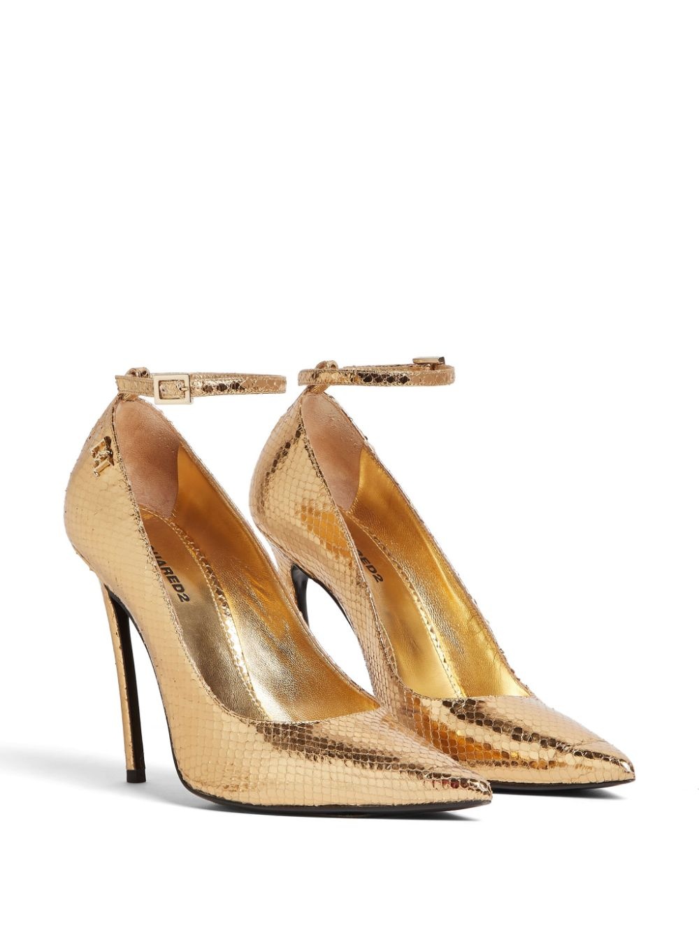 snakeskin-effect leather pumps - 2