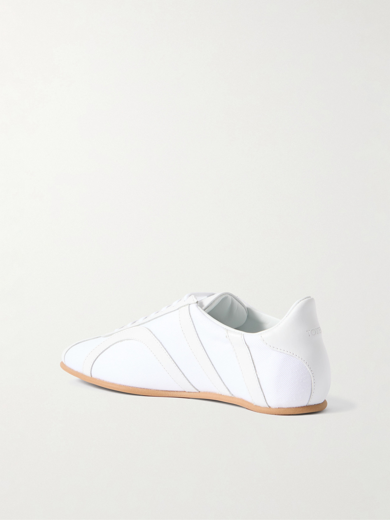 Leather-trimmed Cotton-canvas Sneakers - 3