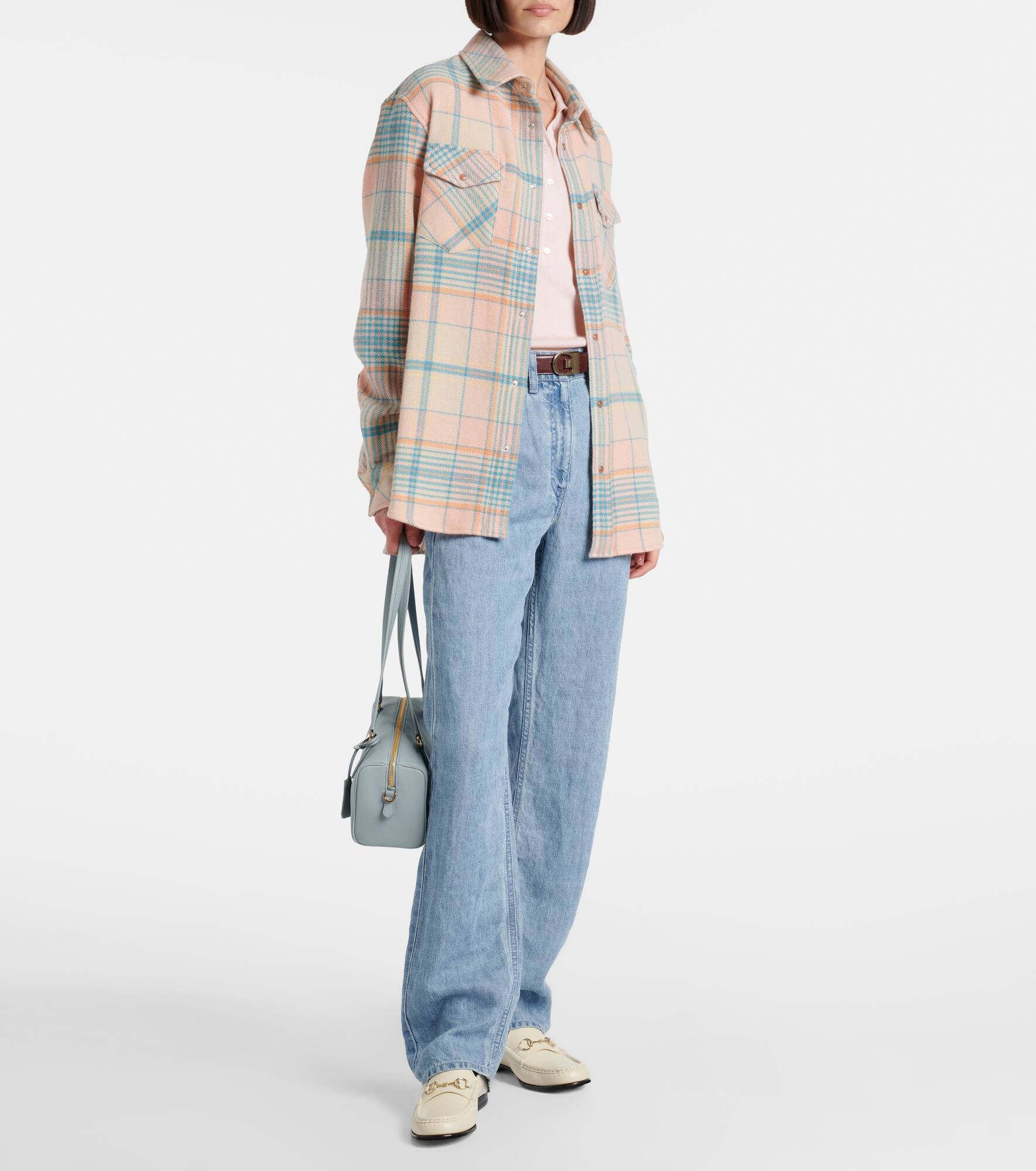 Lover plaid cashmere shirt - 2