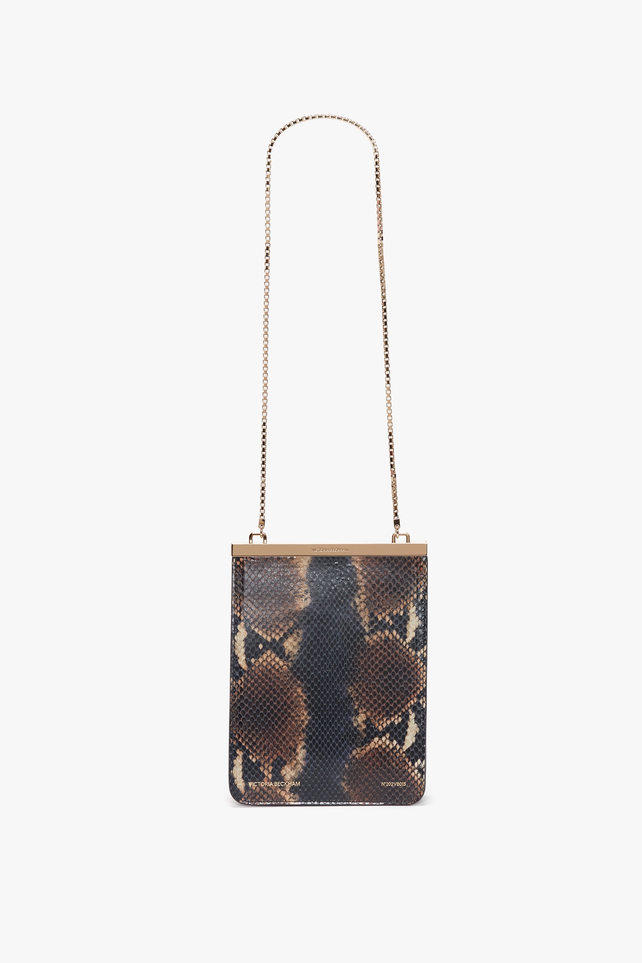 Frame Purse In Navy-Brown Leather - 1