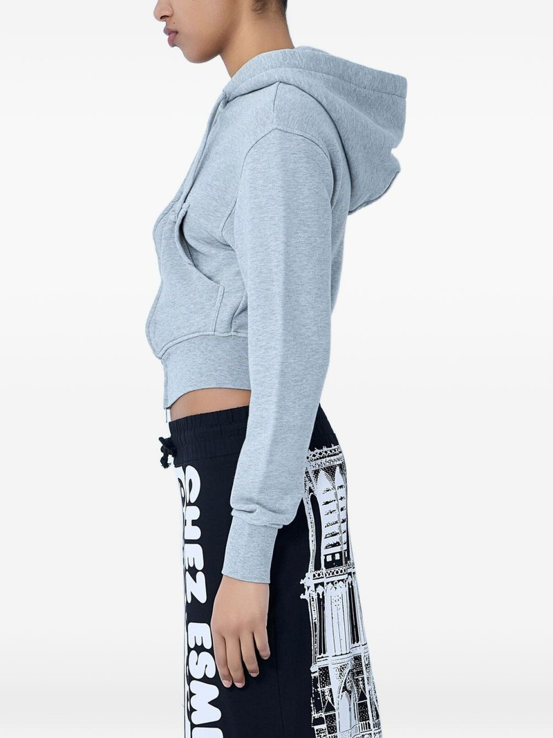 VAQUERA Twisted zip-up cotton hoodie outlook