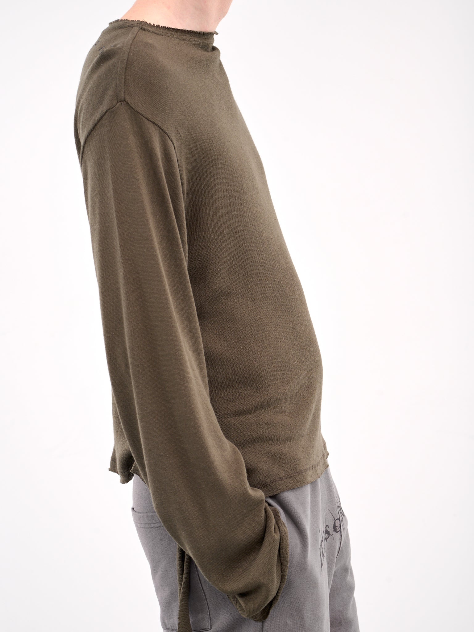 Deconstructed Linen Long Sleeve Tee - 5