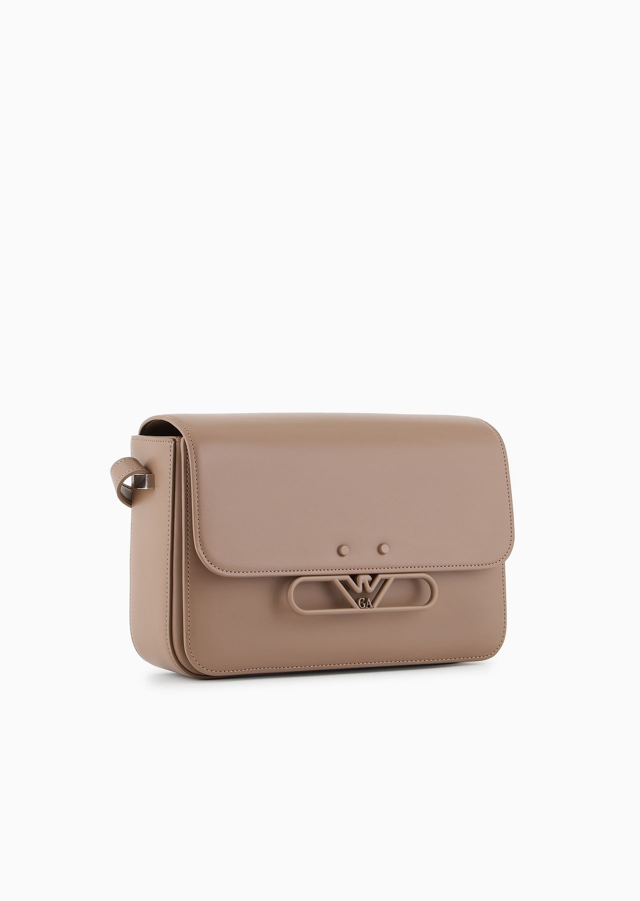Smooth leather shoulder bag with metal eagle logo - 2