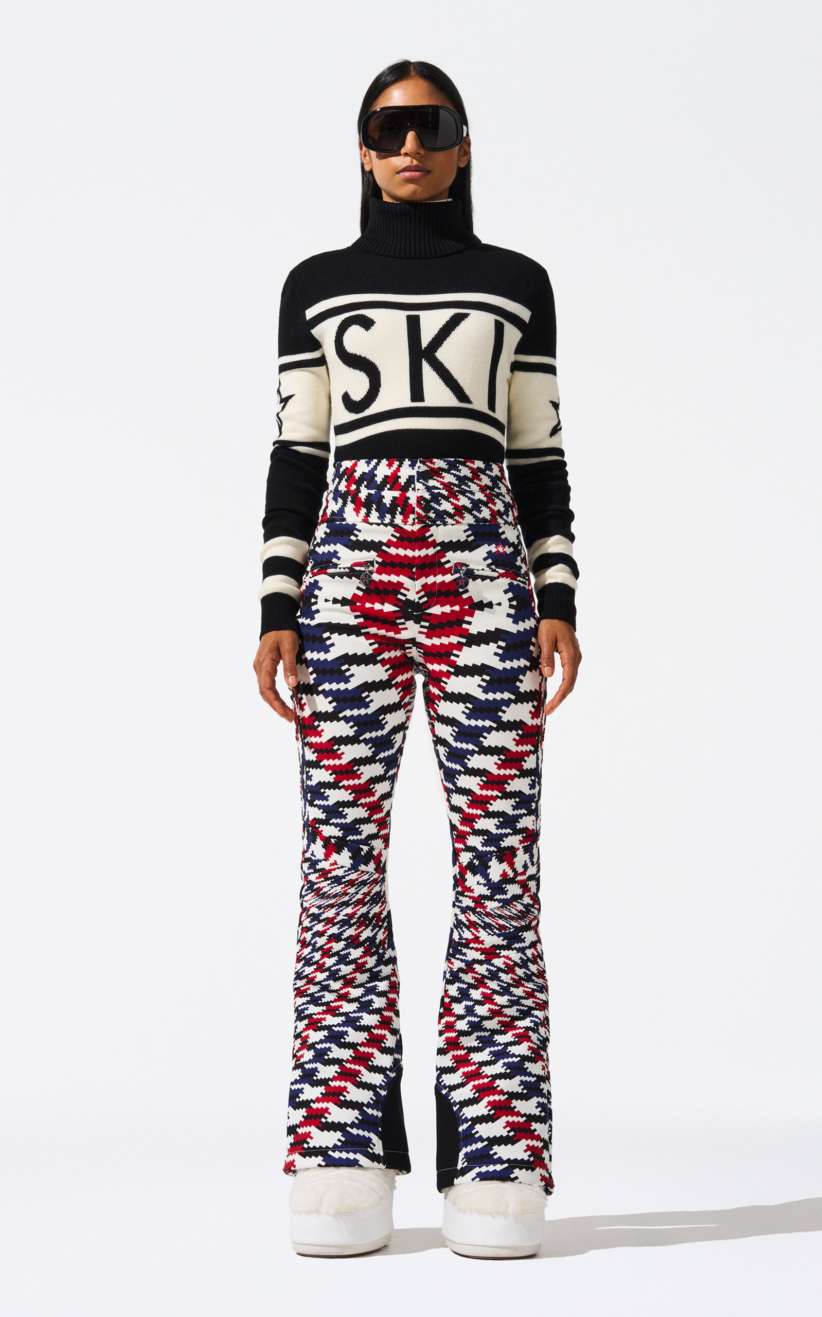 Aurora High-Rise Nylon Flared Ski Pants red - 6