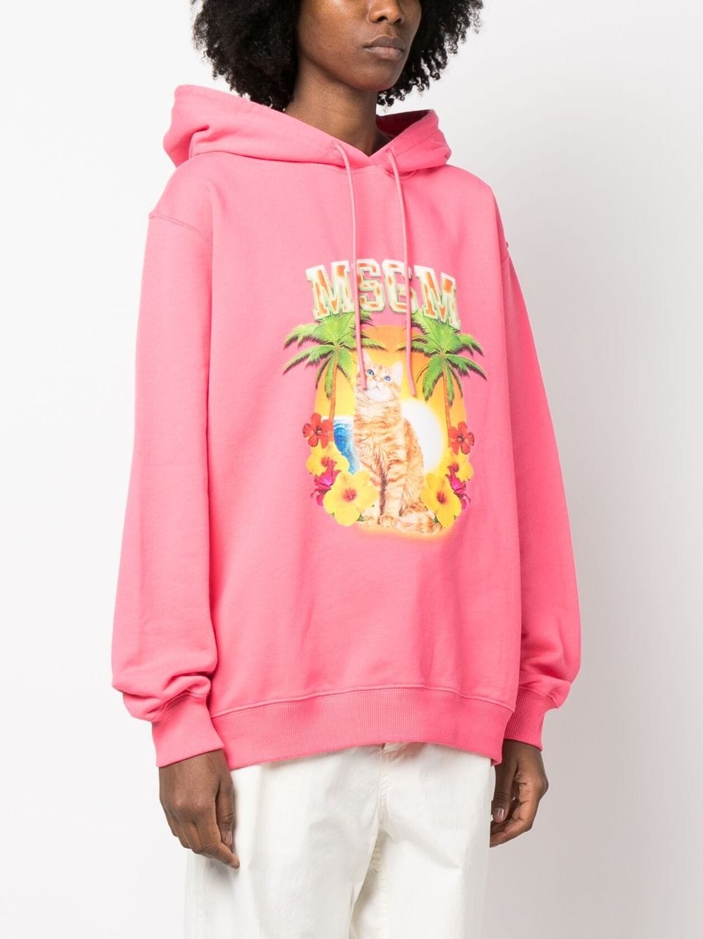 graphic-print cotton hoodie - 3