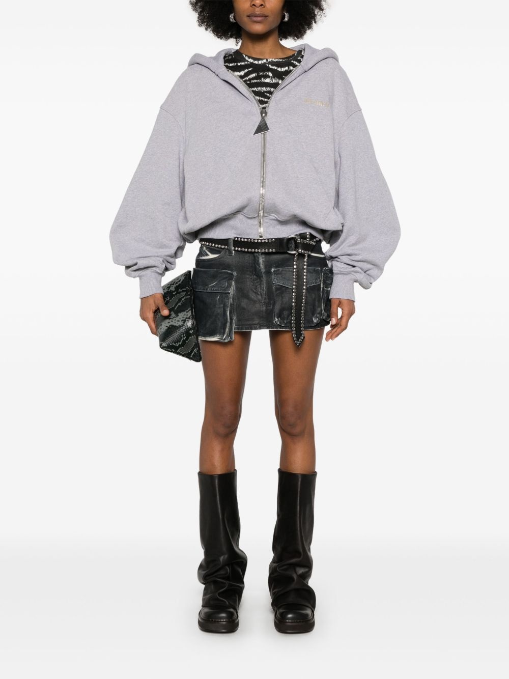 raised-logo hoodie - 2
