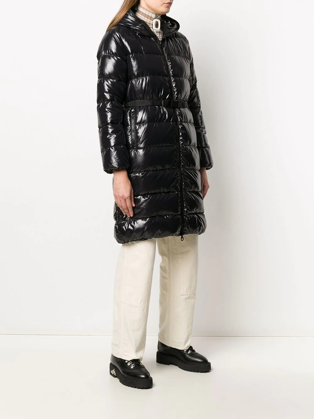 belted padded coat - 3