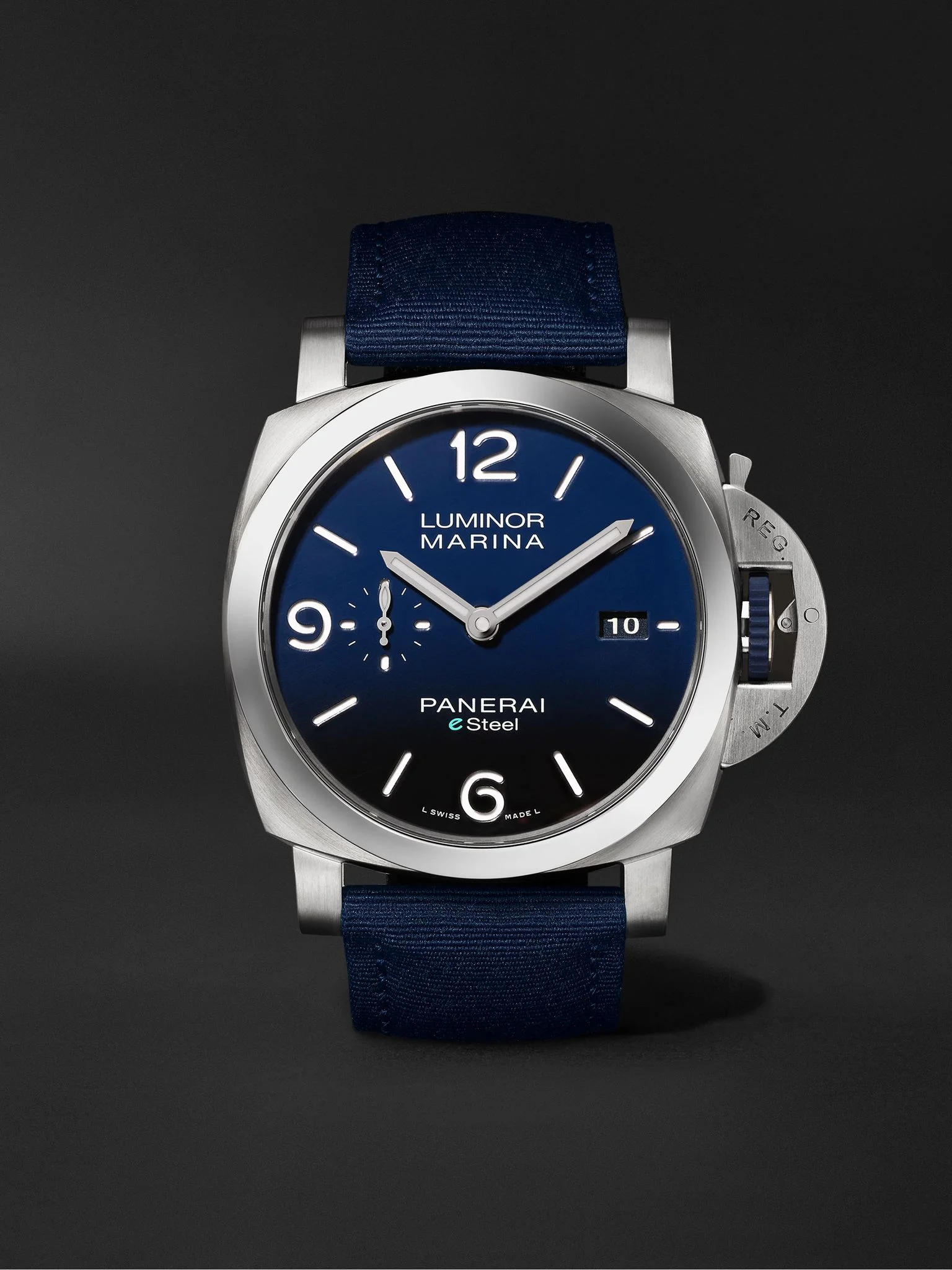 Luminor Marina Automatic 44mm eSteel and Recycled PET Watch, Ref. No. PAM01157 Blue - 1