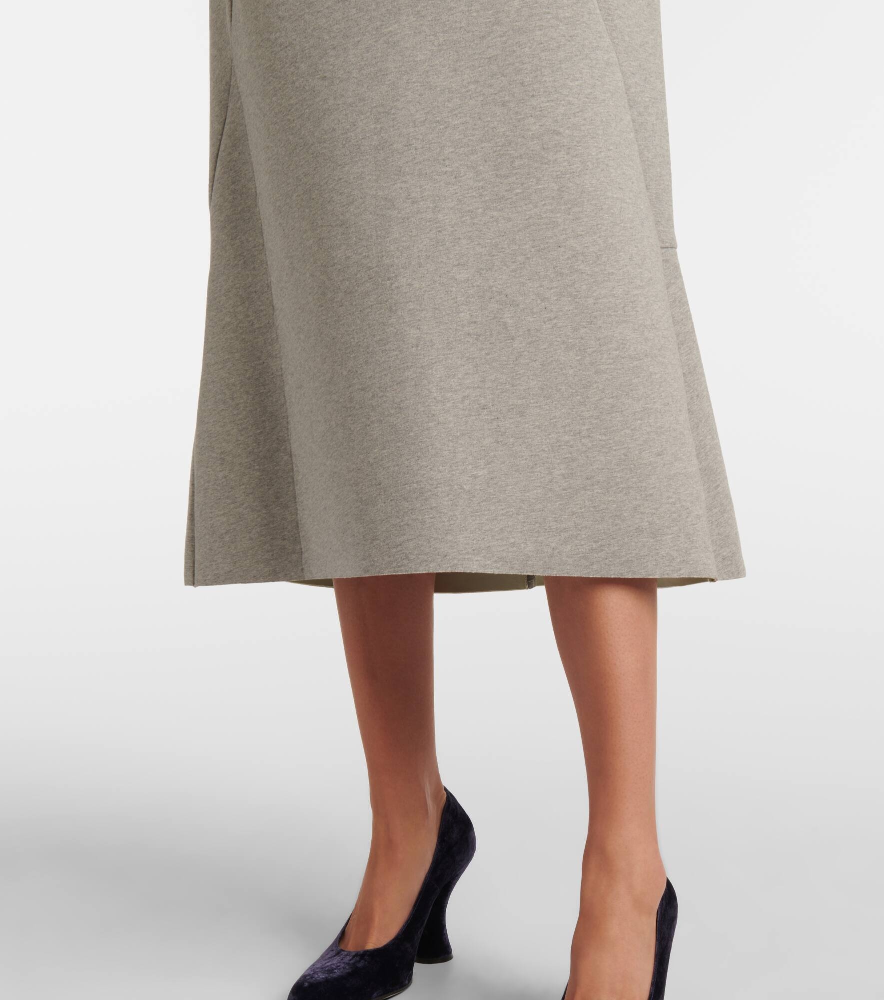 Cotton-blend midi skirt - 6