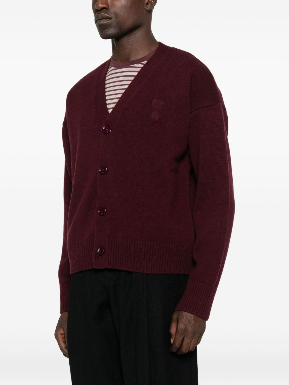 embroidered button cardigan - 3