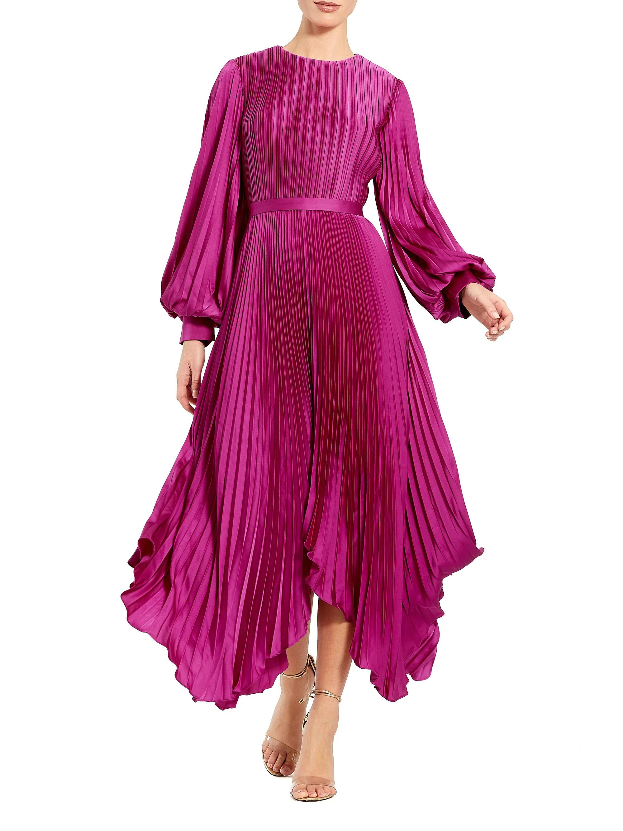 Women's Ieena Pleated Midi-Dress - Fuchsia - 1