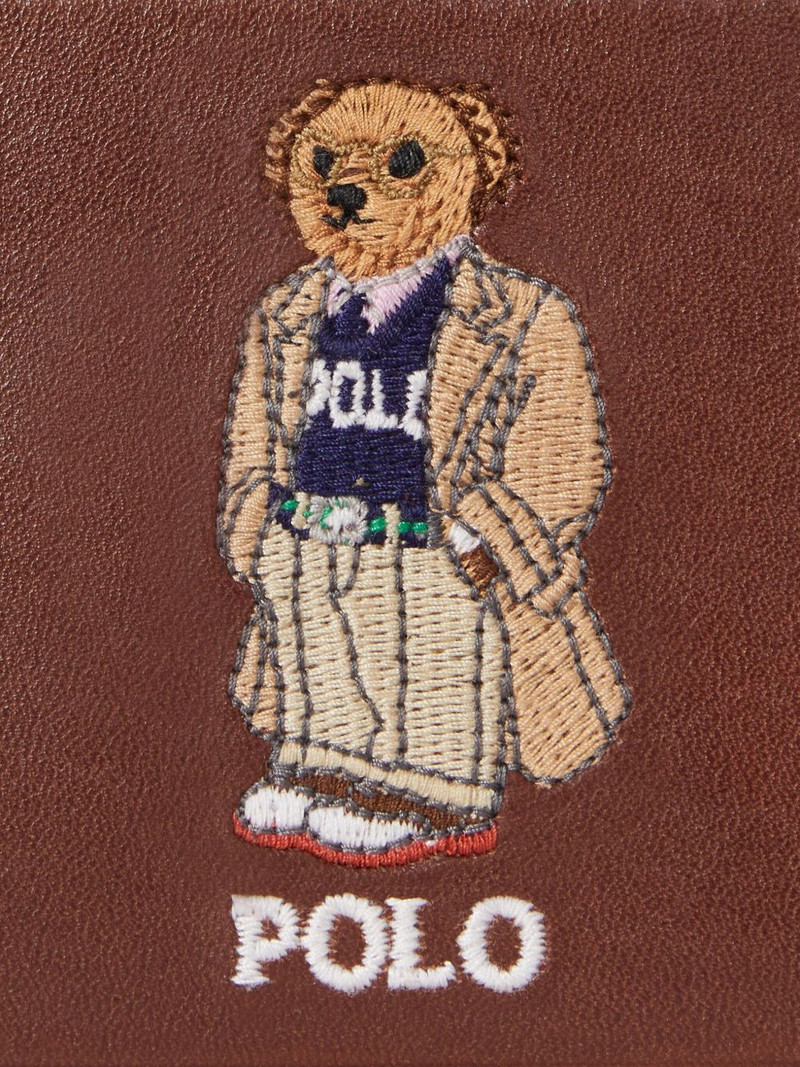 small embroidered Polo Bear leather card holder 3