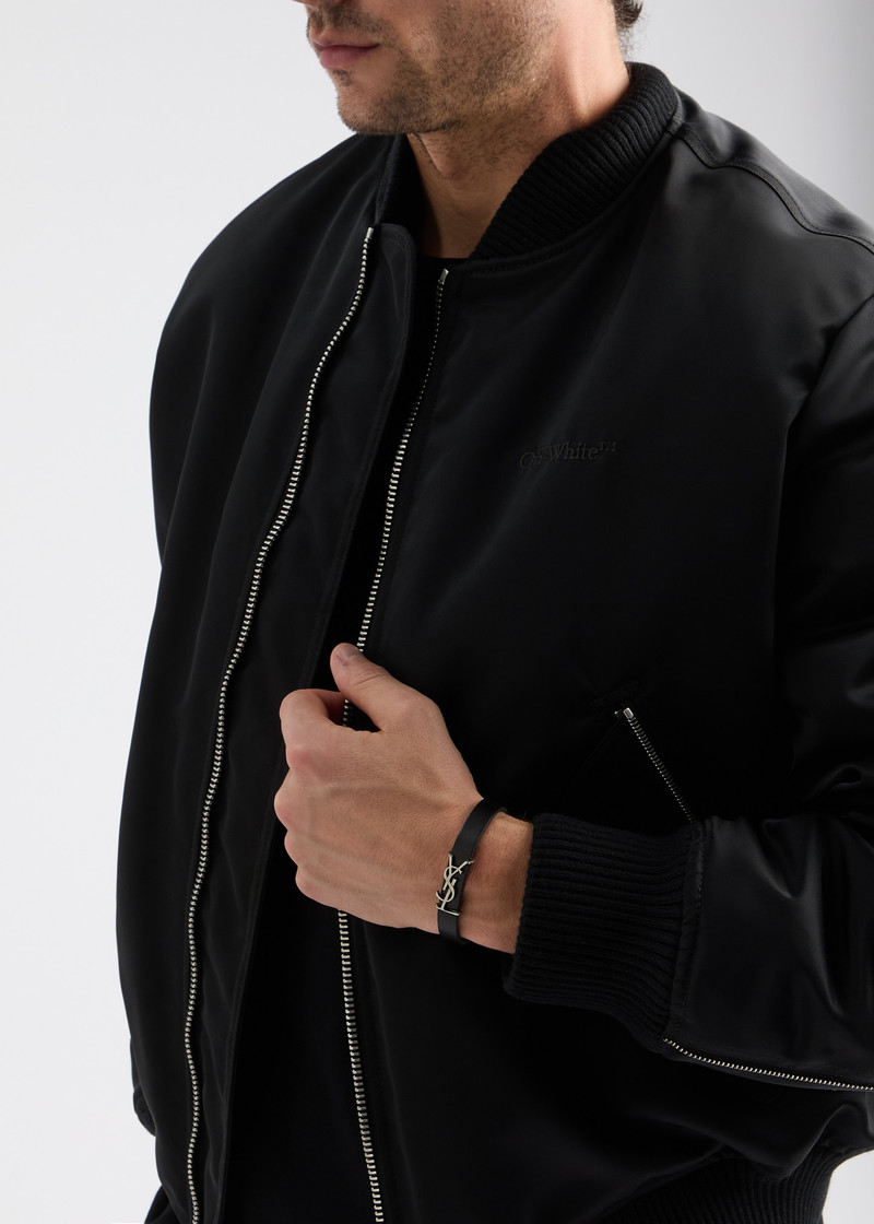 SAINT LAURENT Logo leather bracelet outlook