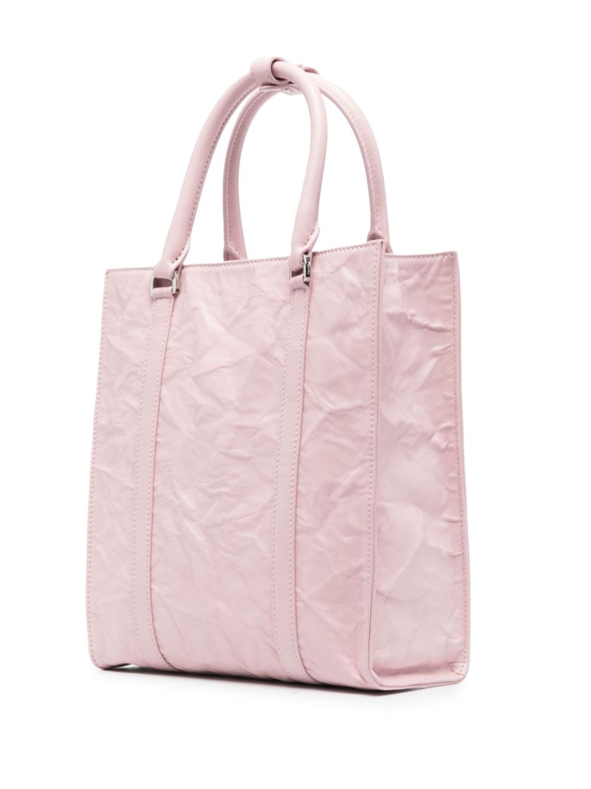 logo-plaque crinkle-effect tote bag - 3