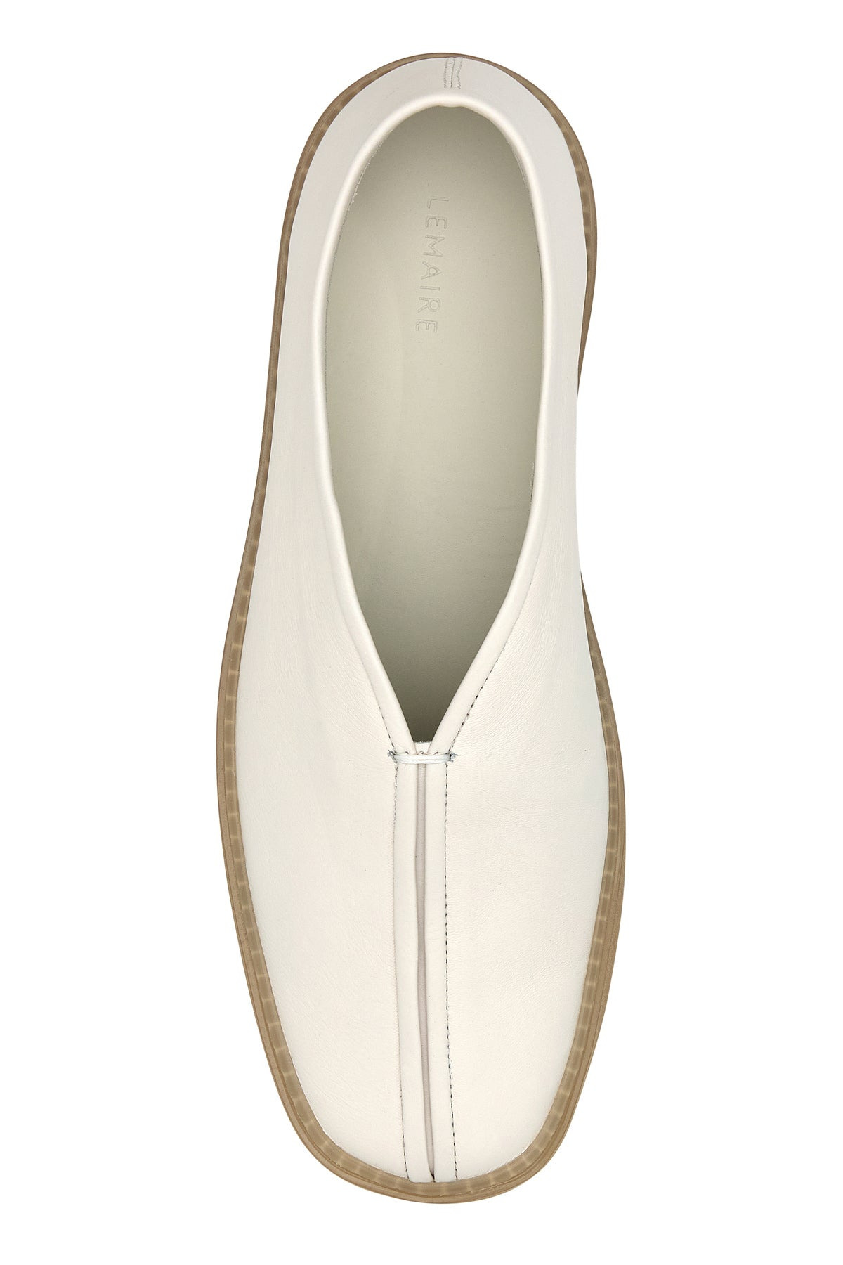 White leather Linoleum slip ons - 4