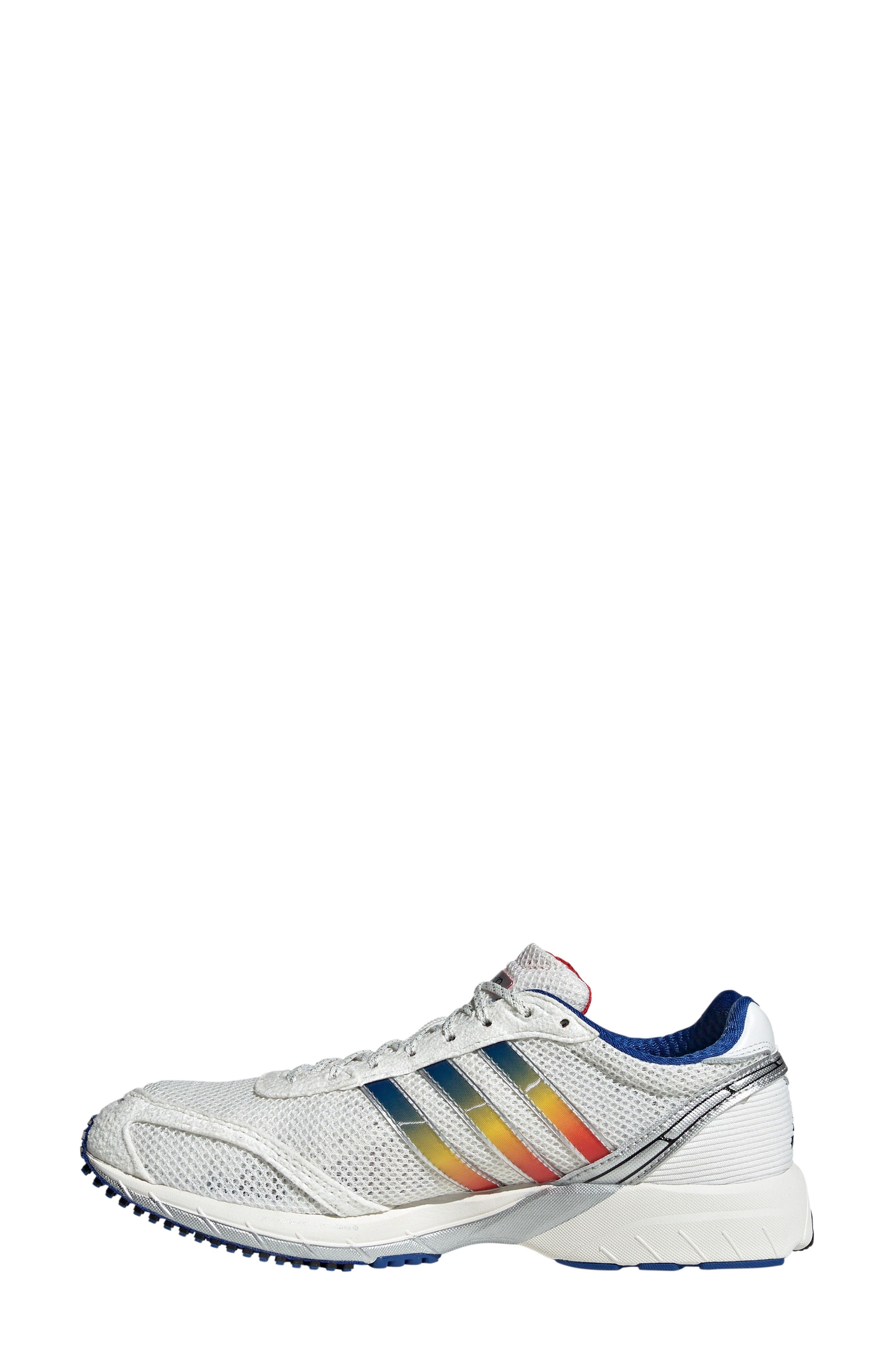 adidas Adizero Adios 7 Running Shoe in White/Team Royal Blue/Yellow at Nordstrom - 6