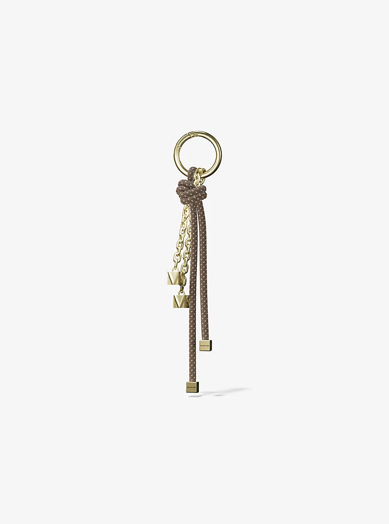Gold-Tone and Speckled Cord Bag Charm - 1