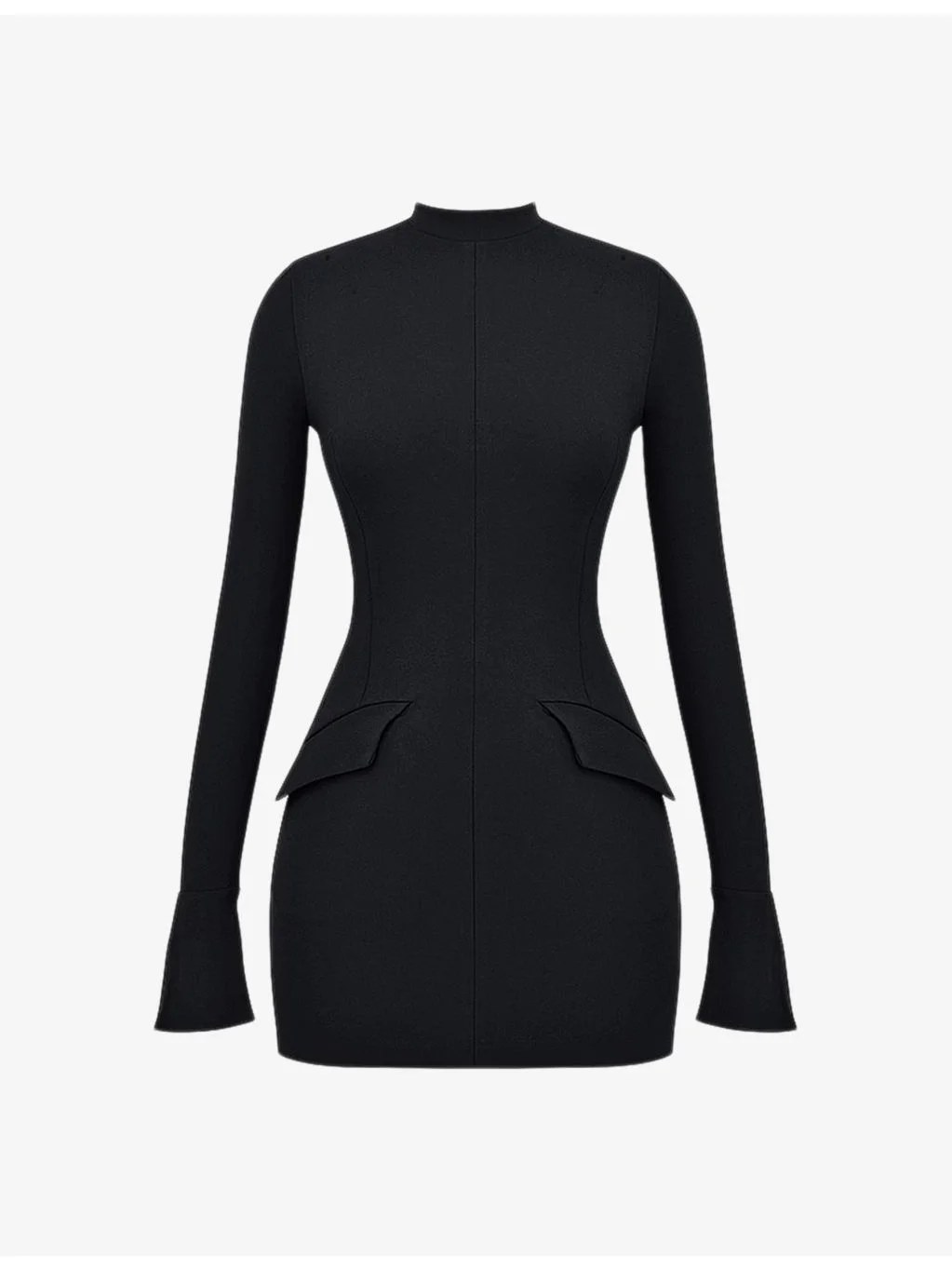 Mahalia fluted-cuffs stretch-woven mini dress - 1