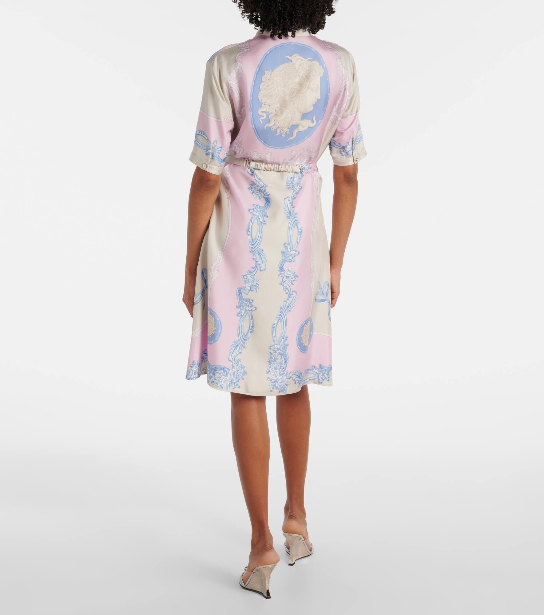 Floral silk shirt dress - 3