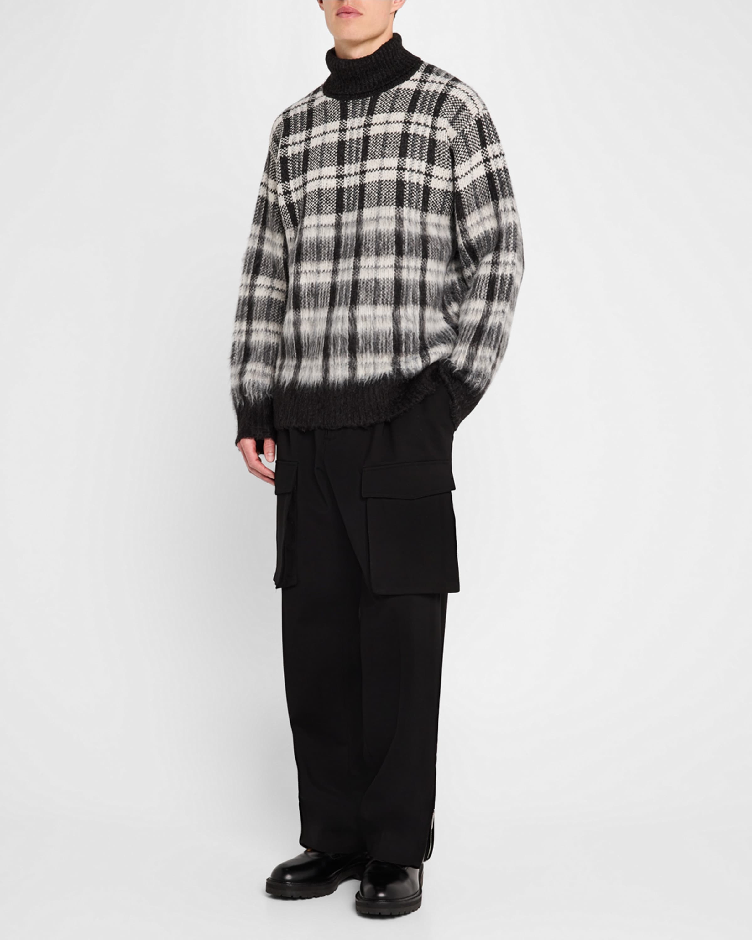 Men's Chunky Plaid Turtleneck - 2