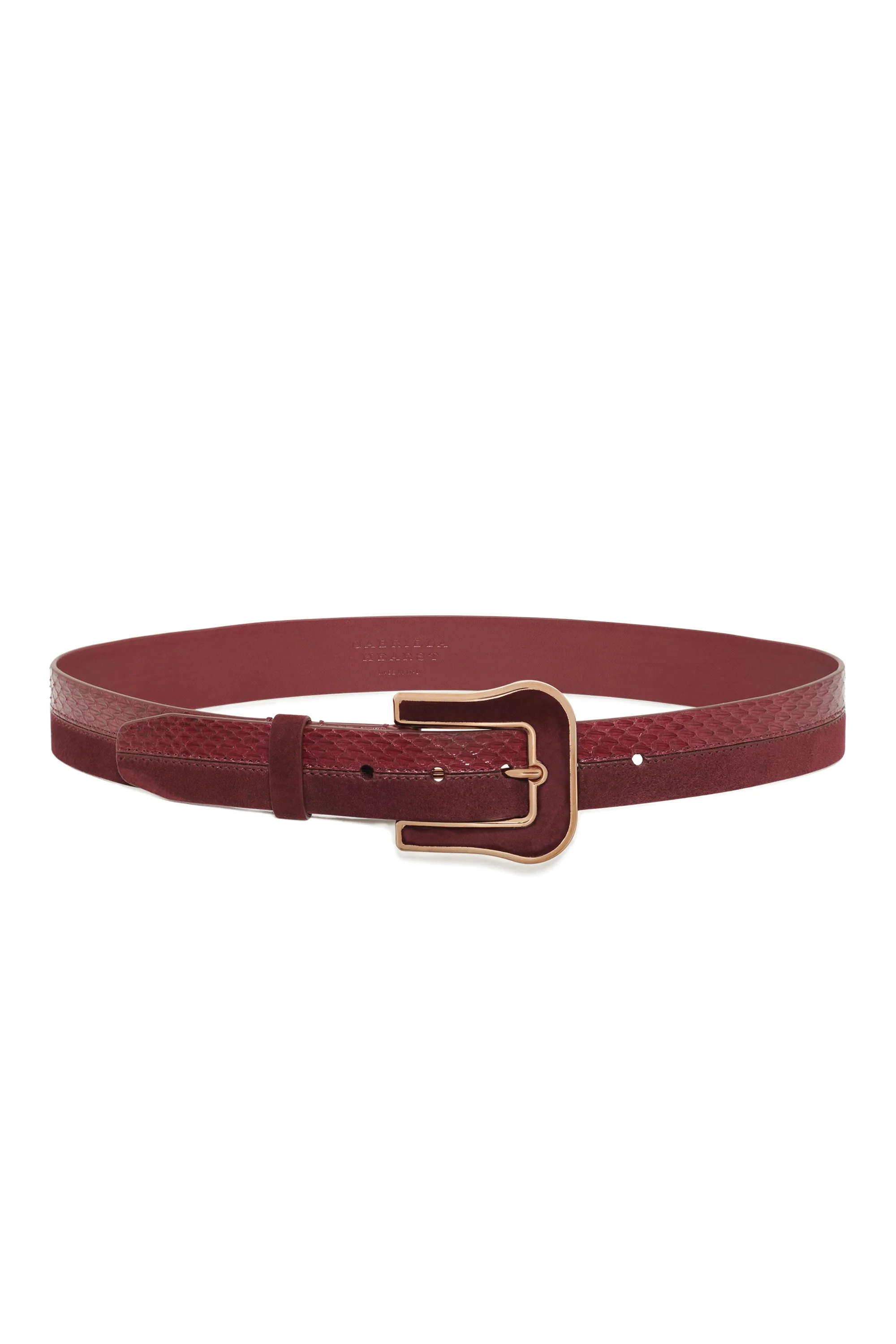 Maireed Belt in Bordeaux Snakeskin & Leather - 1