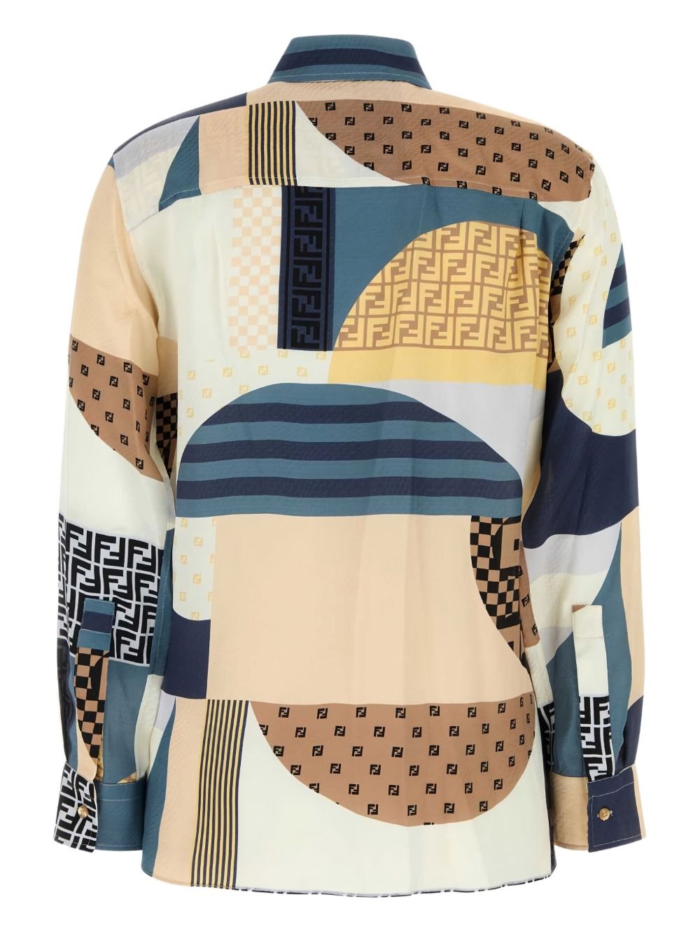 geometric-print silk shirt - 2
