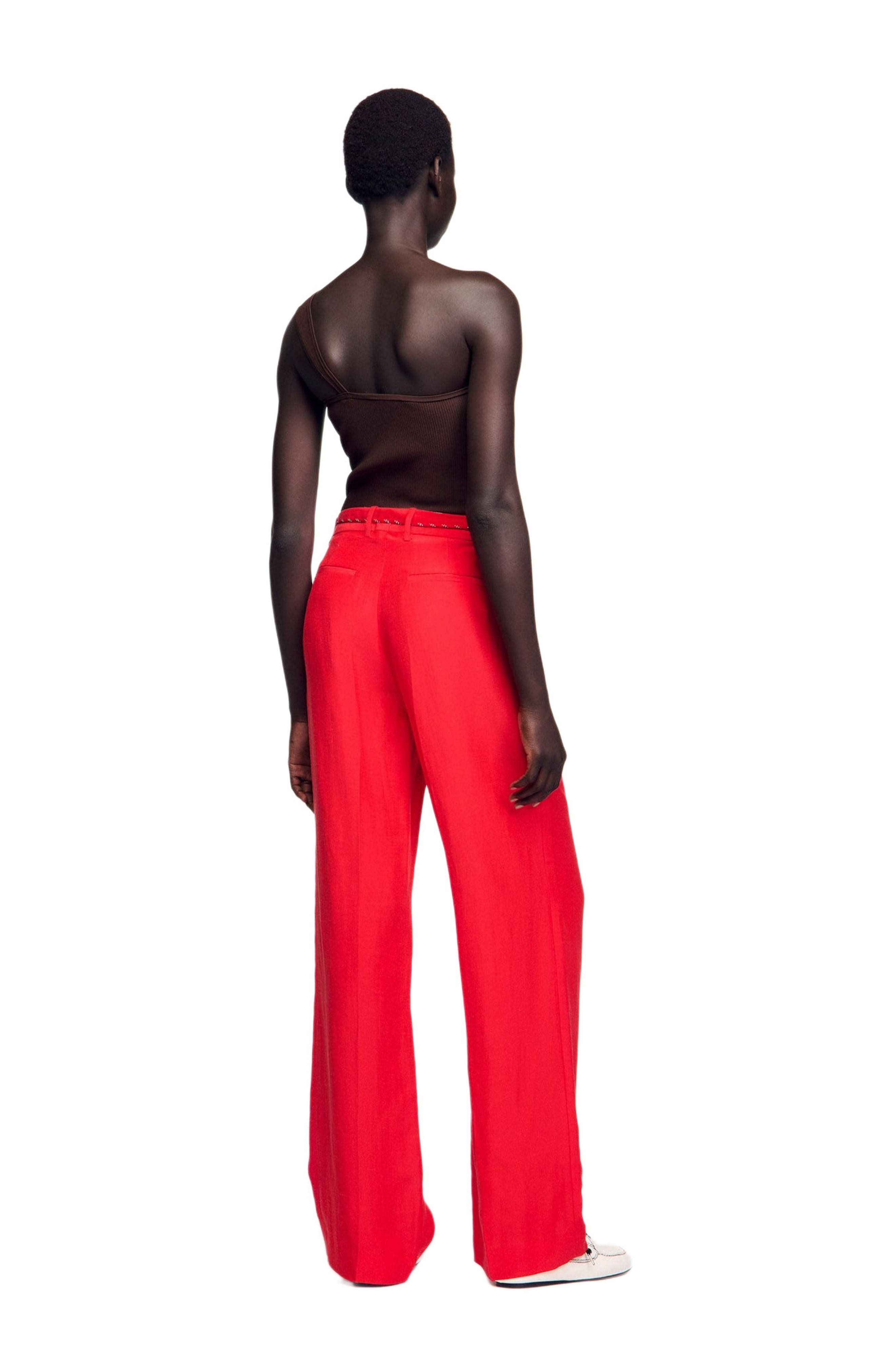 SANDRO Drawstring trousers in Red at Nordstrom - 2