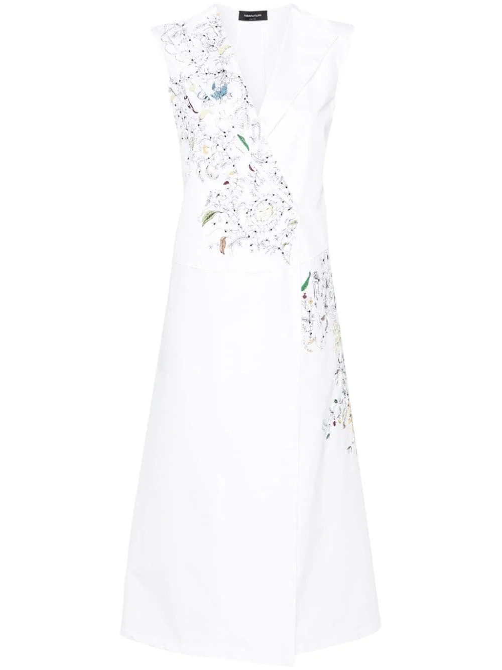 embroidered cotton wrap dress - 1