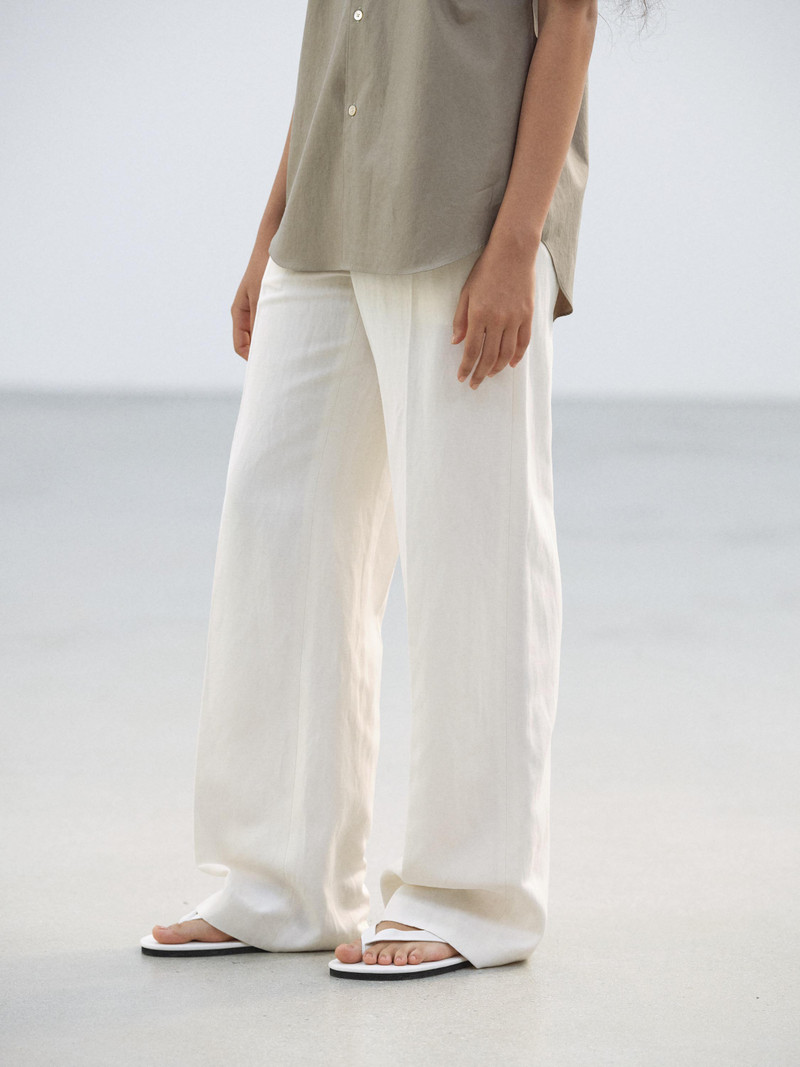 HIGH-TWIST WOOL LINEN TWILL SLACKS 4