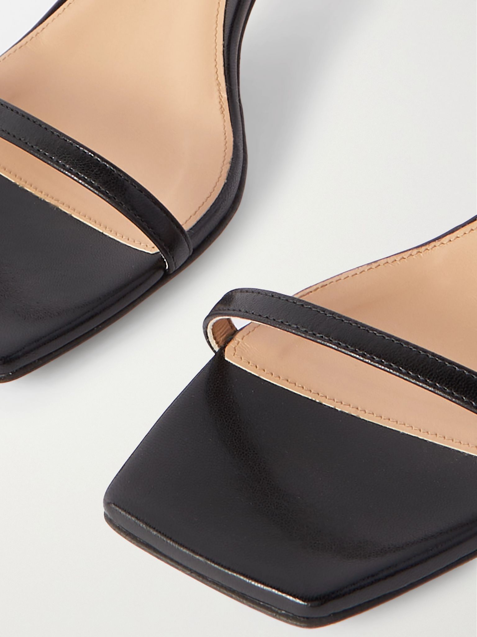Knot leather sandals Black - 4