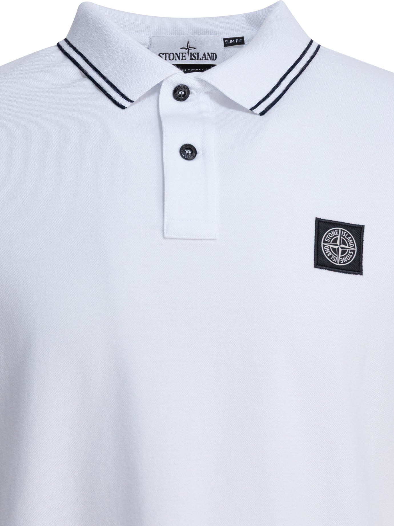 Stone Island Organic Cotton And Elastane Pique Polo Shirt - 3