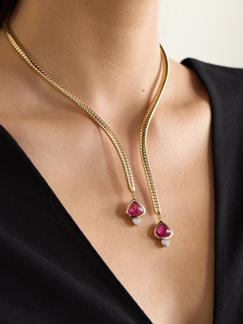 Marina B 18-karat Gold, Rubellite And Diamond Necklace outlook
