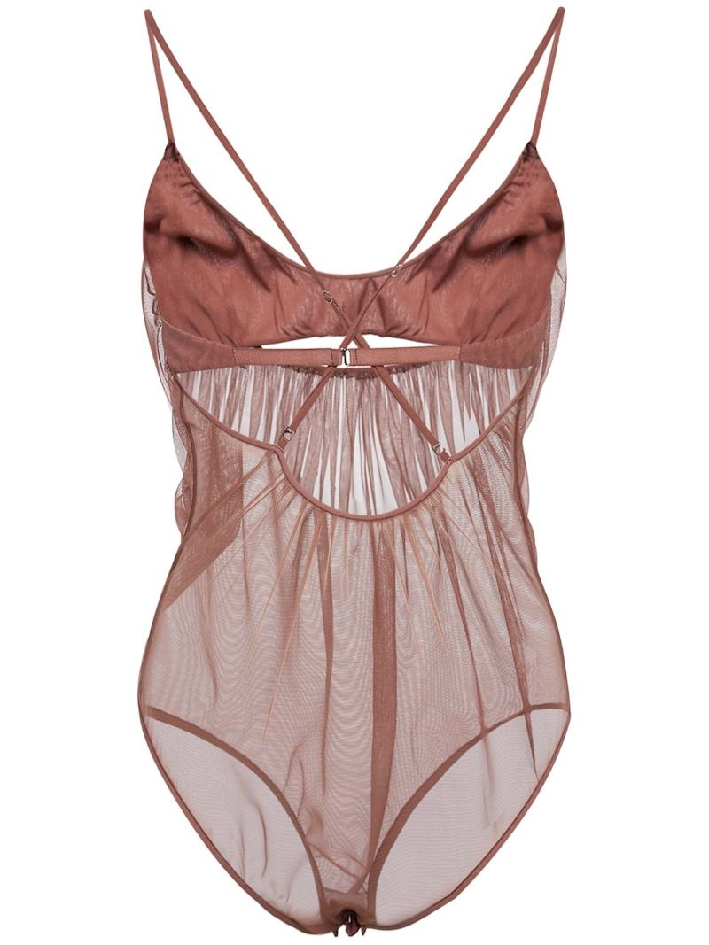 Layered mesh cutout bodysuit - 3