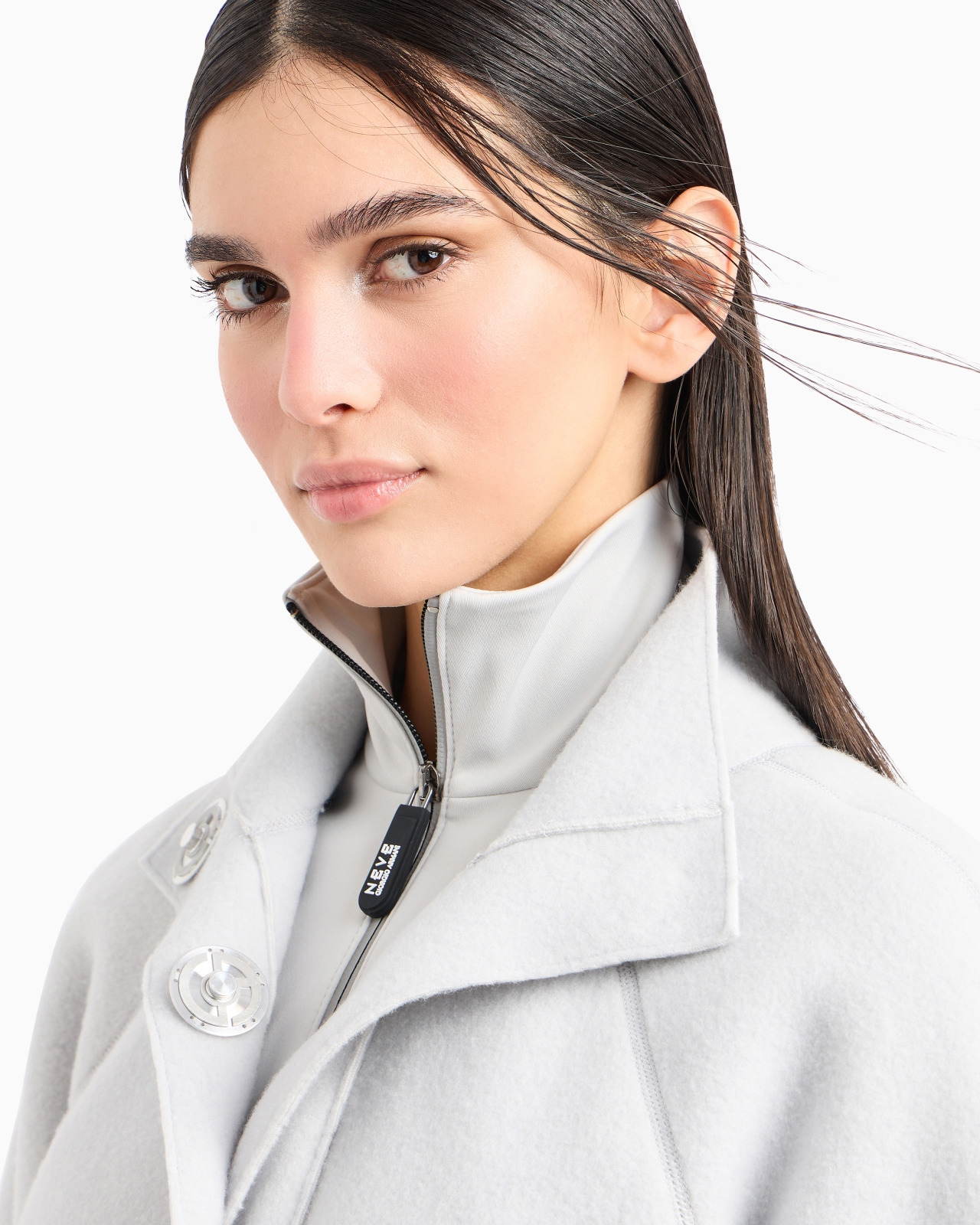 GIORGIO ARMANI NEVE MOCK-NECK SWEATSHIRT IN FLEECE-EFFECT JERSEY MADE OF VIRGIN WOOL AND CASHMERE - 5