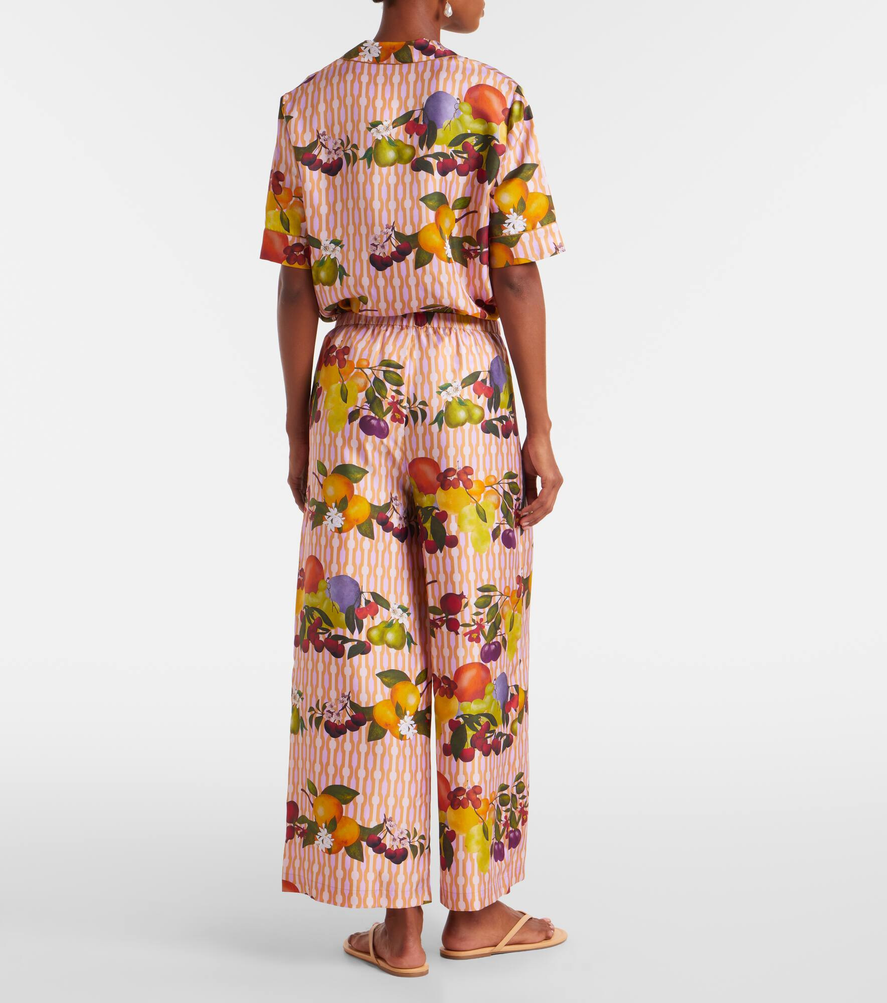 Cannelle silk twill wide-leg pants - 3