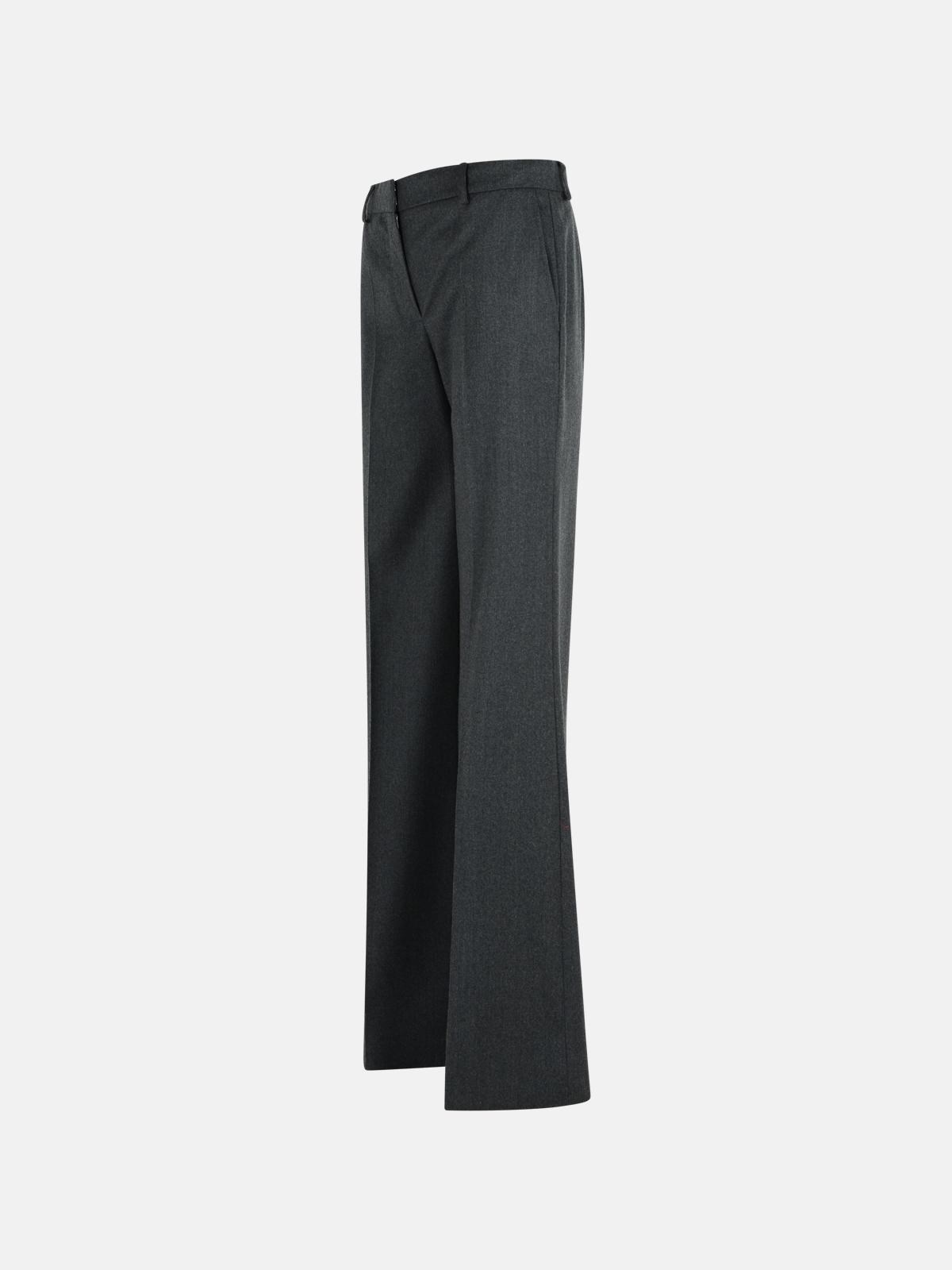 'FLARE' GREY WOOL PANTS CENERE - 2