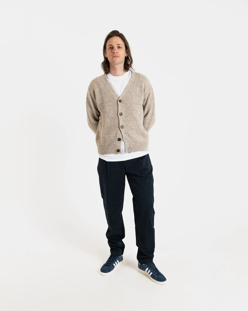 Men's Moss Stitch Cardigan Oatmeal 3