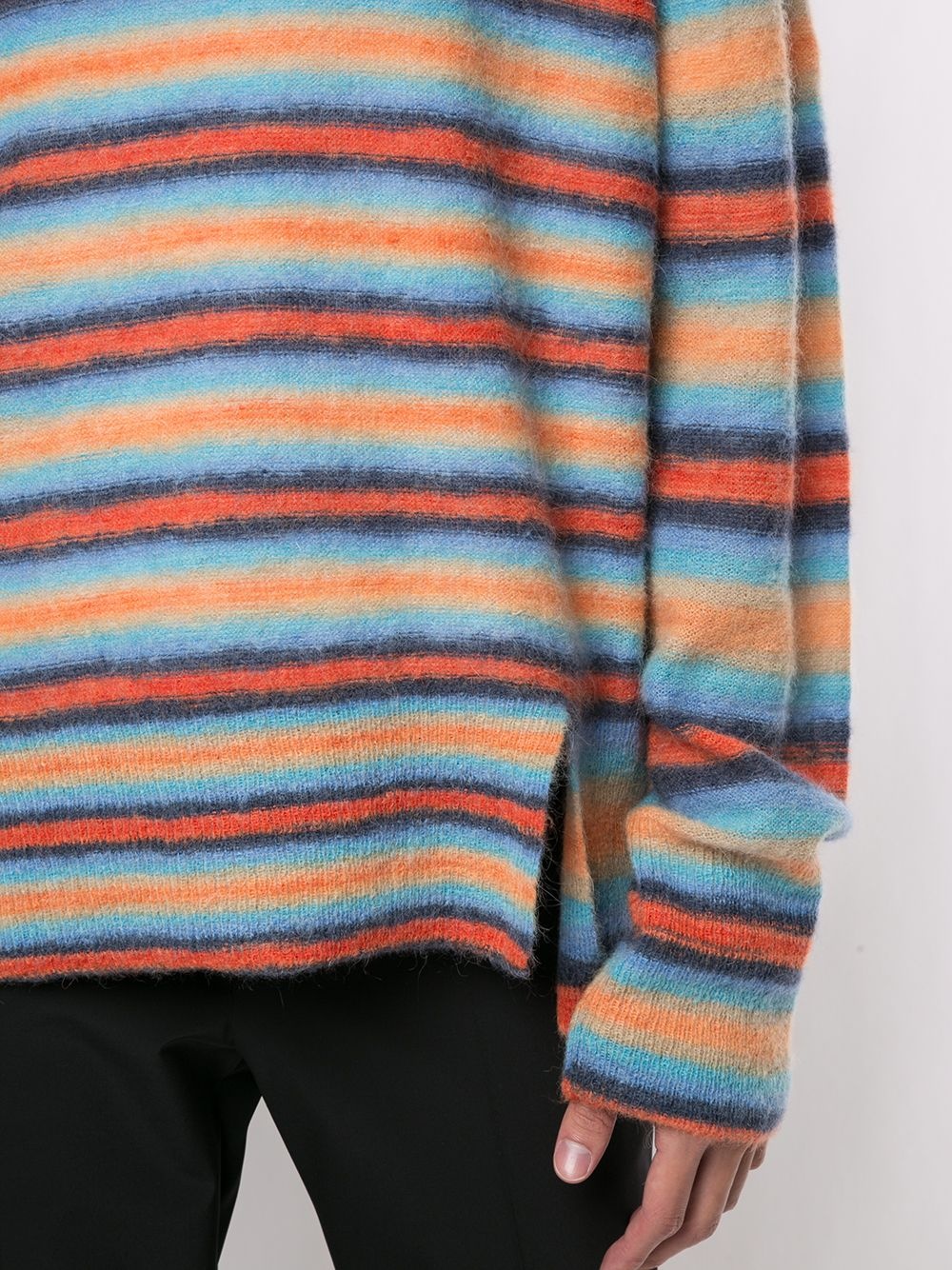 slit-hem striped sweater - 5