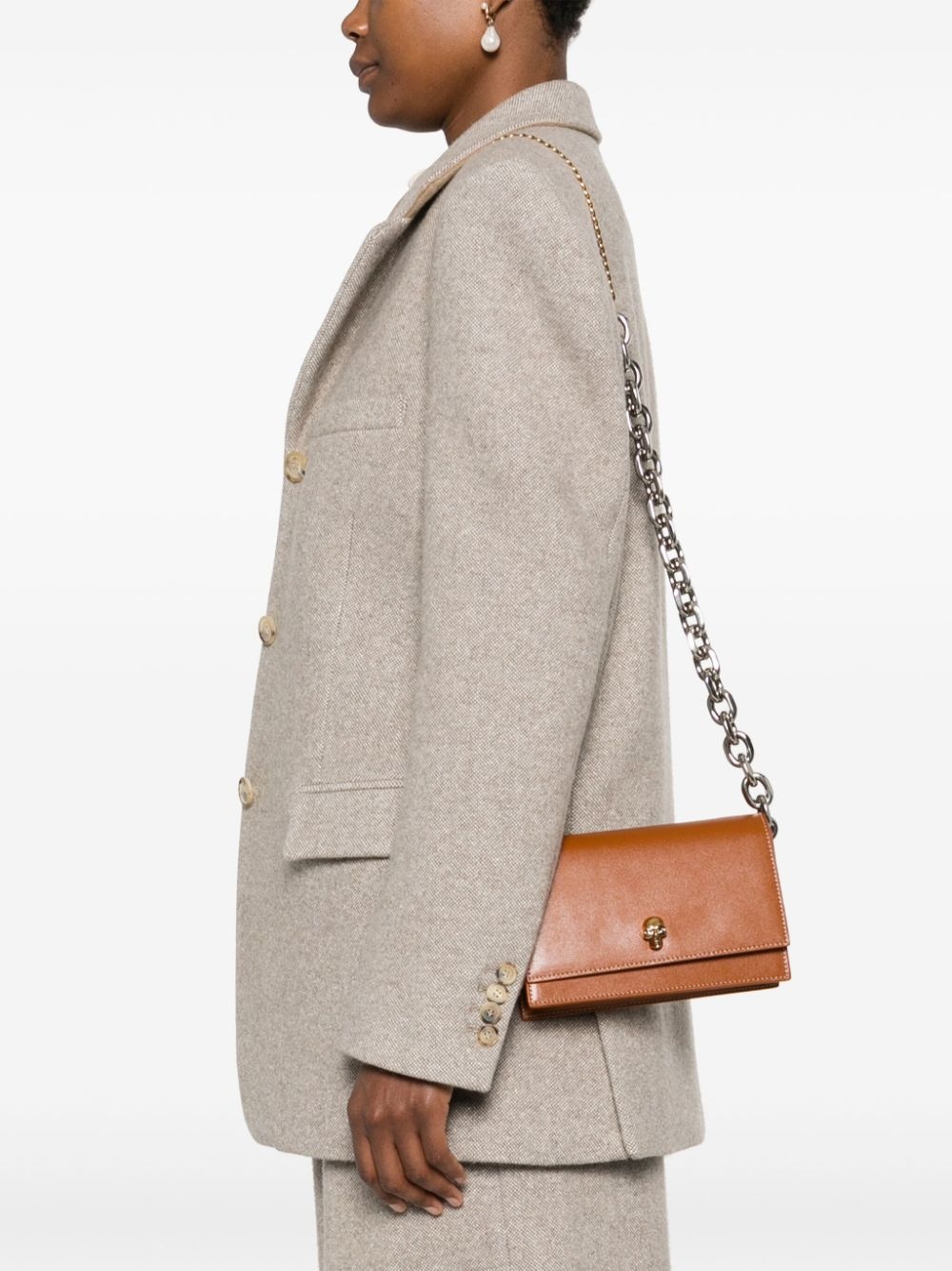 skull-appliquÃ© leather crossbody bag - 2