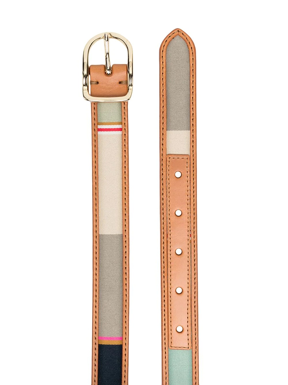 striped skinny belt - 2