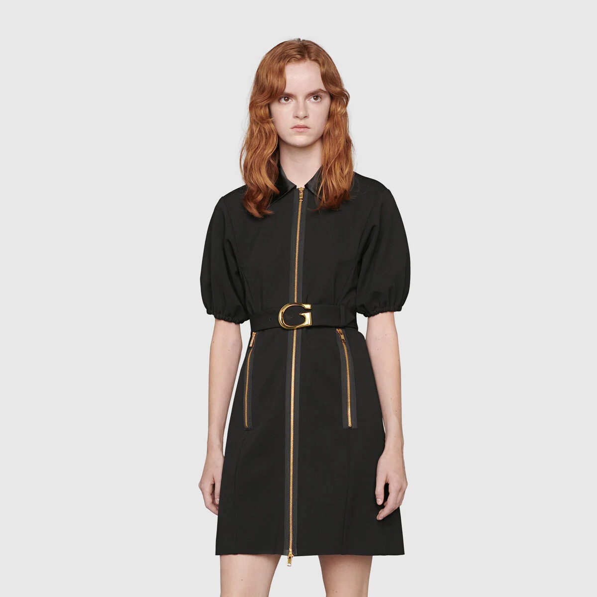 Jersey dress with G buckle belt - 2