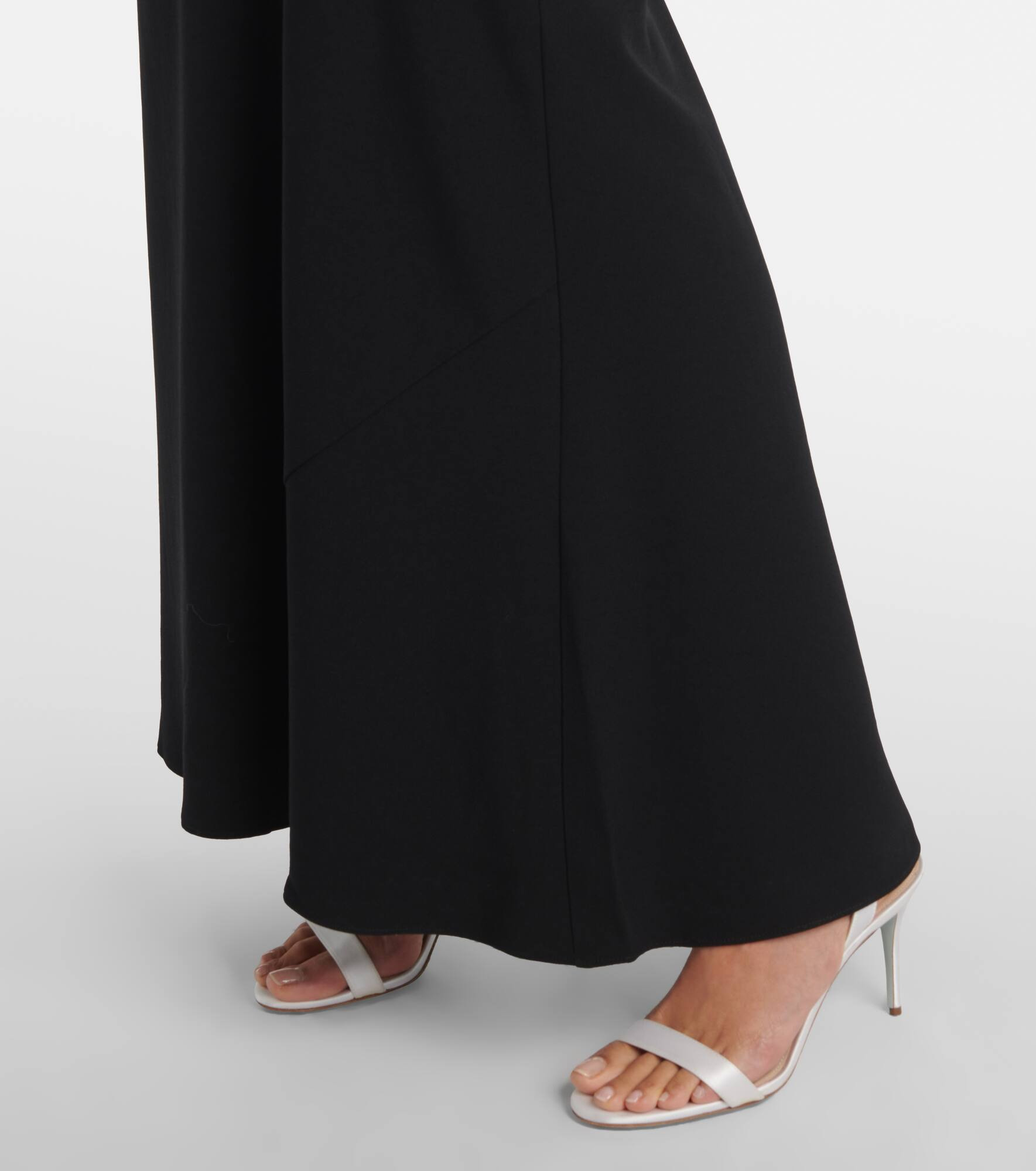 Embellished caped satin crêpe gown - 6