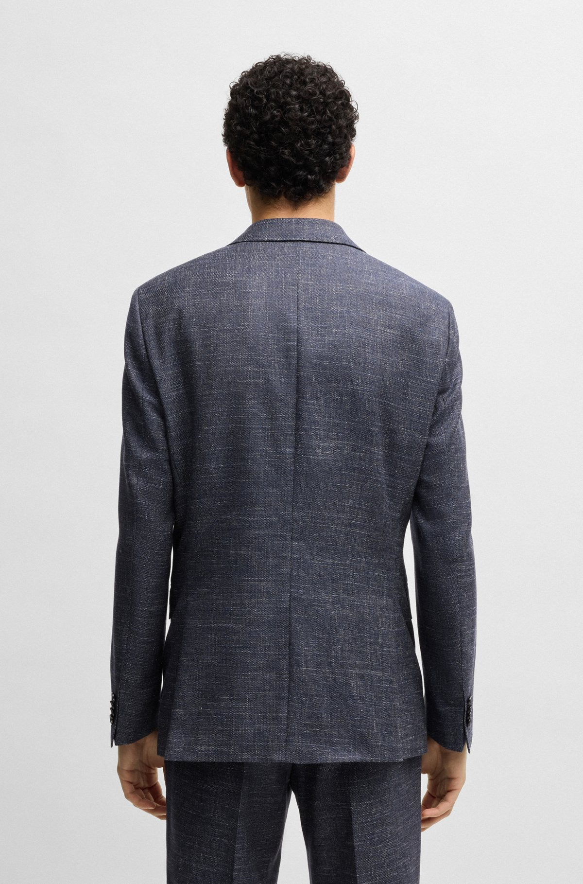 SLIM-FIT SUIT JACKET IN PATTERNED STRETCH FABRIC - 4