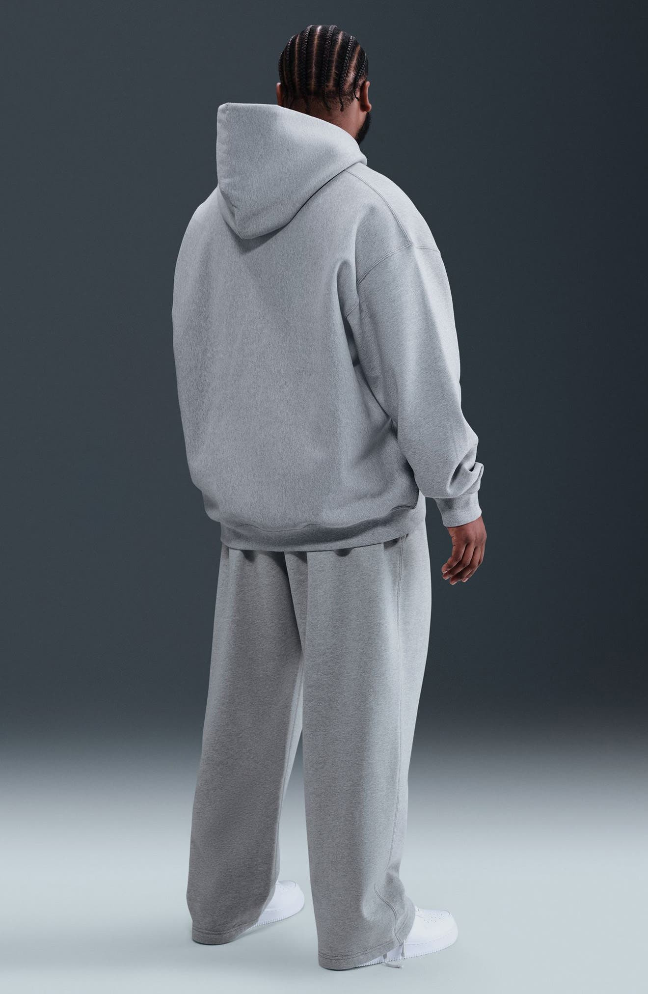Nike Life Fleece Full Zip Hoodie in Dark Grey Heather at Nordstrom - 6