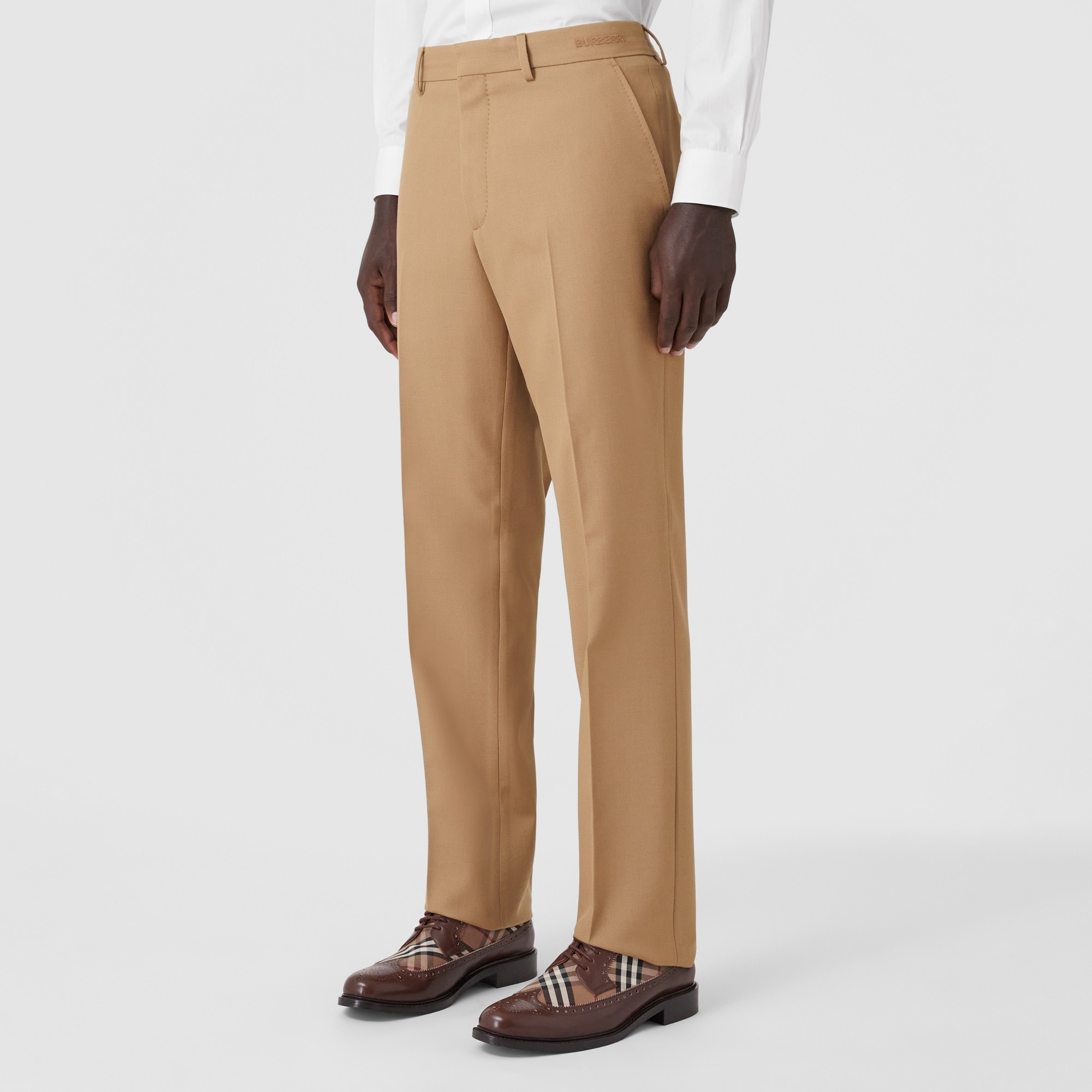 Classic Fit Wool Silk Tailored Trousers - 5