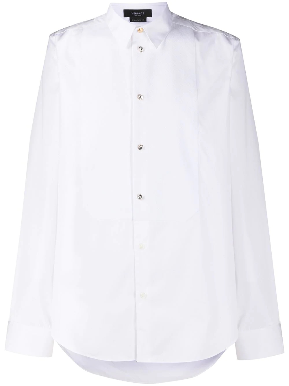 crystal button bib front shirt - 1