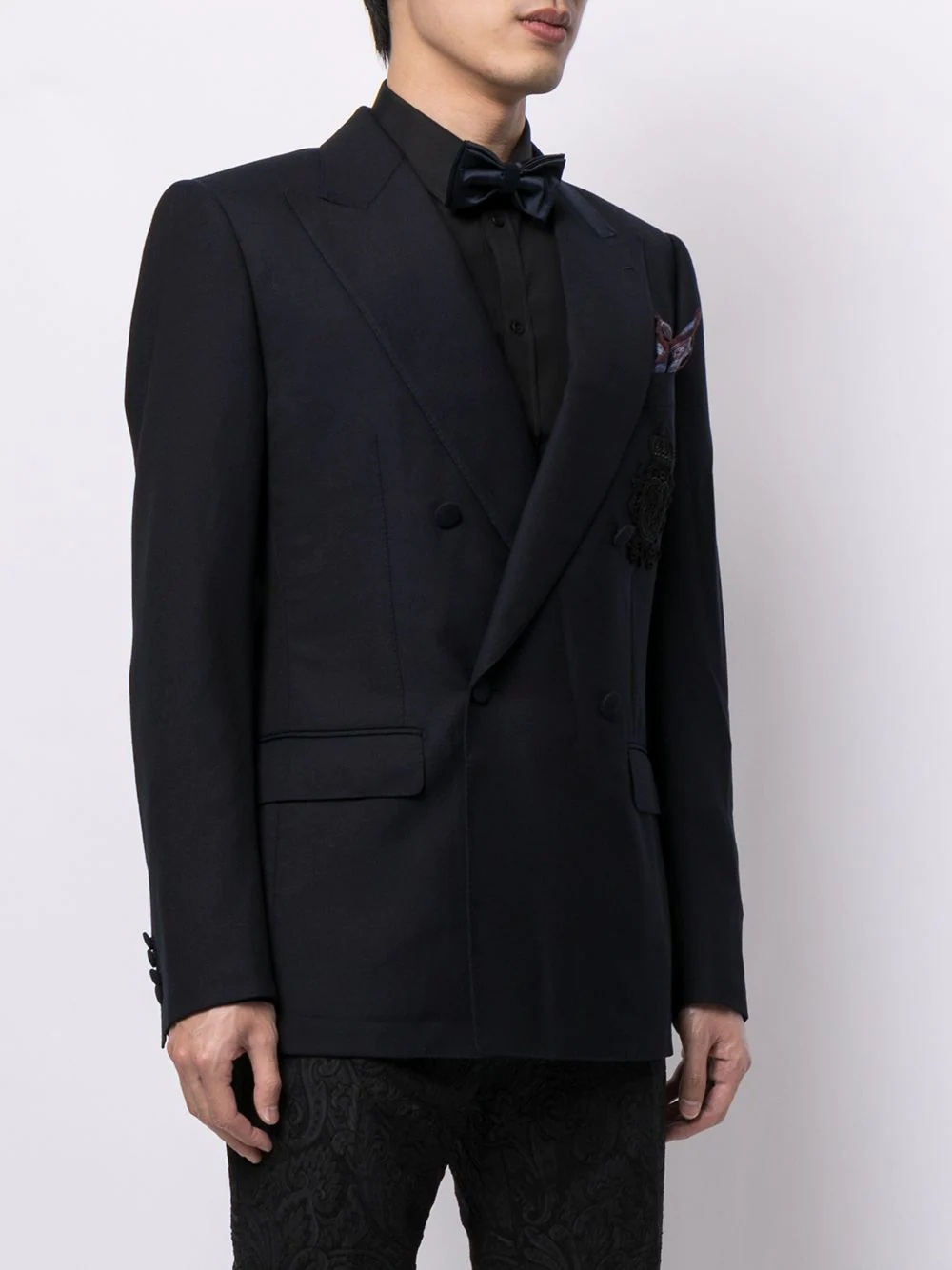 peak-lapel double-breasted blazer - 3