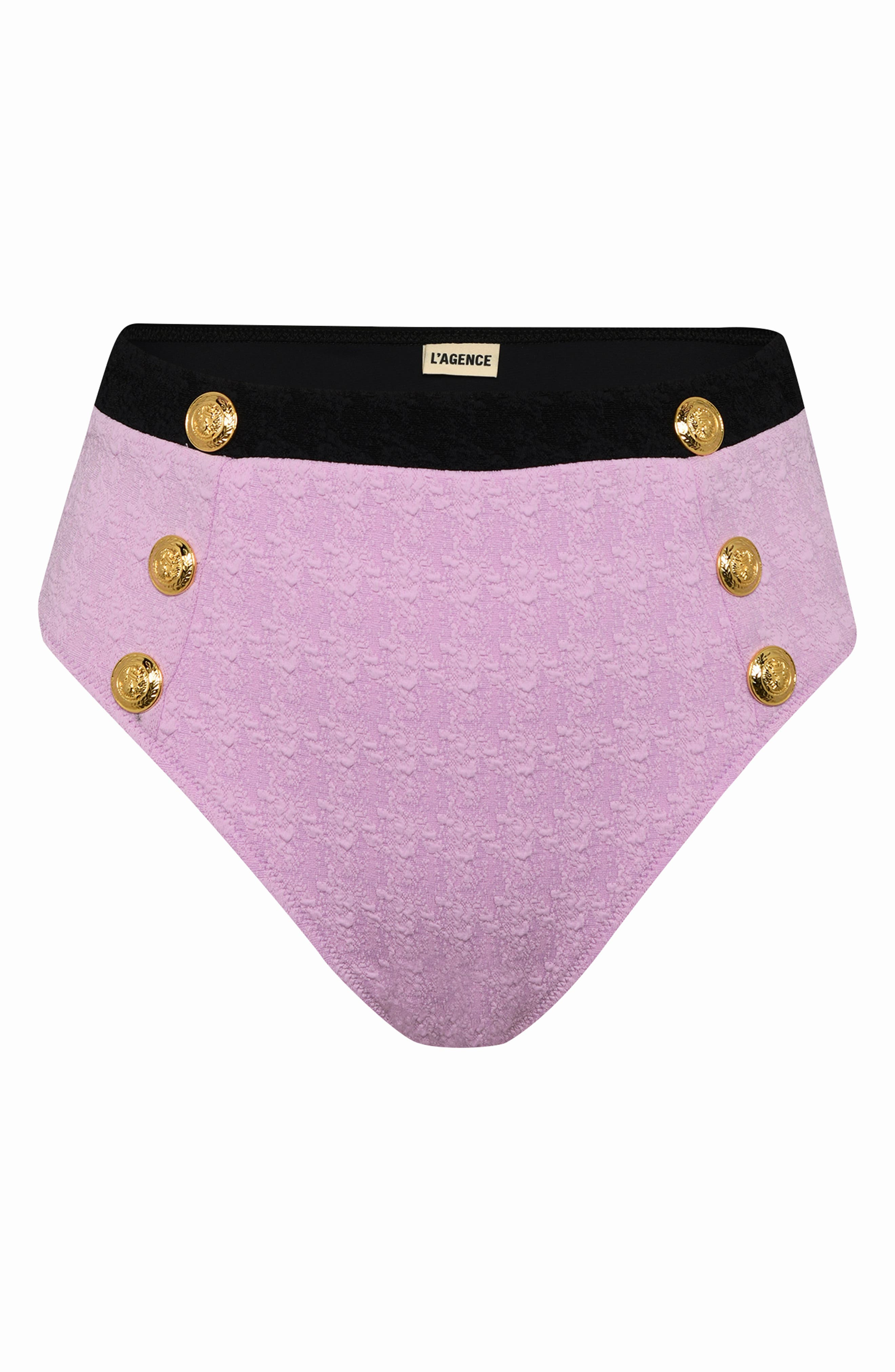 L'AGENCE Vanessa Colorblock High Waist Bikini Bottoms in Light Violet at Nordstrom - 3