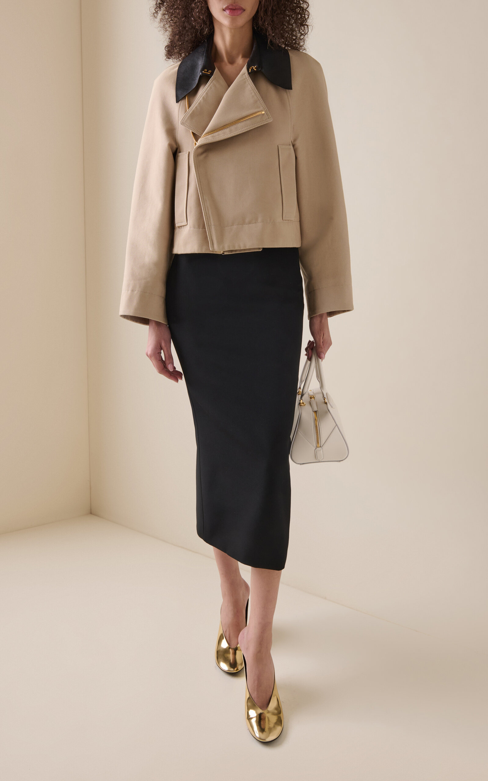 Contrast-Trim Cotton-Blend Caban neutral - 3