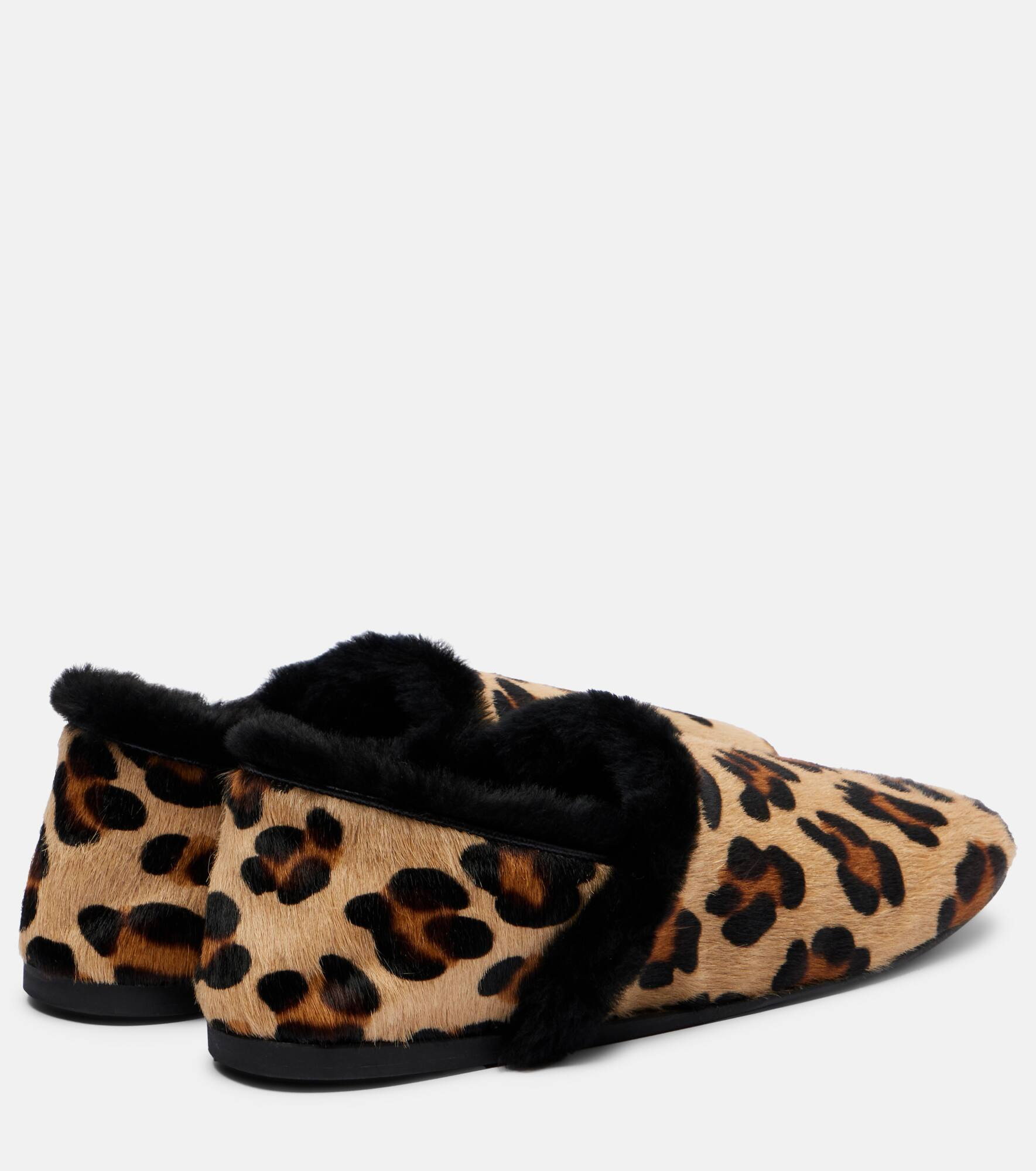 Shearling-lined calf hair slip-on shoes - 2